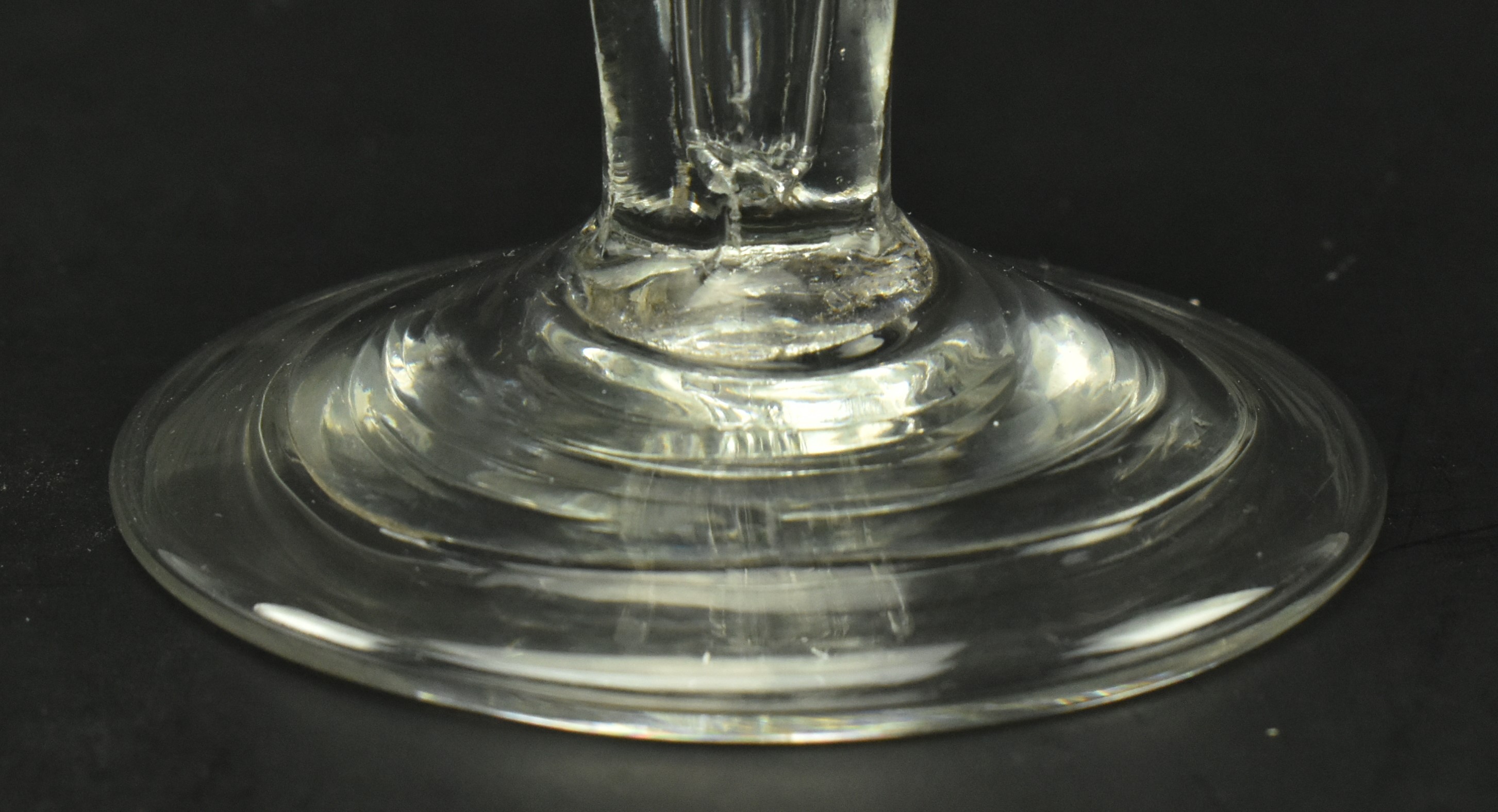 GEORGE I EARLY 18TH CENTURY ENGLISH LEAD WINE GLASS - Image 5 of 6