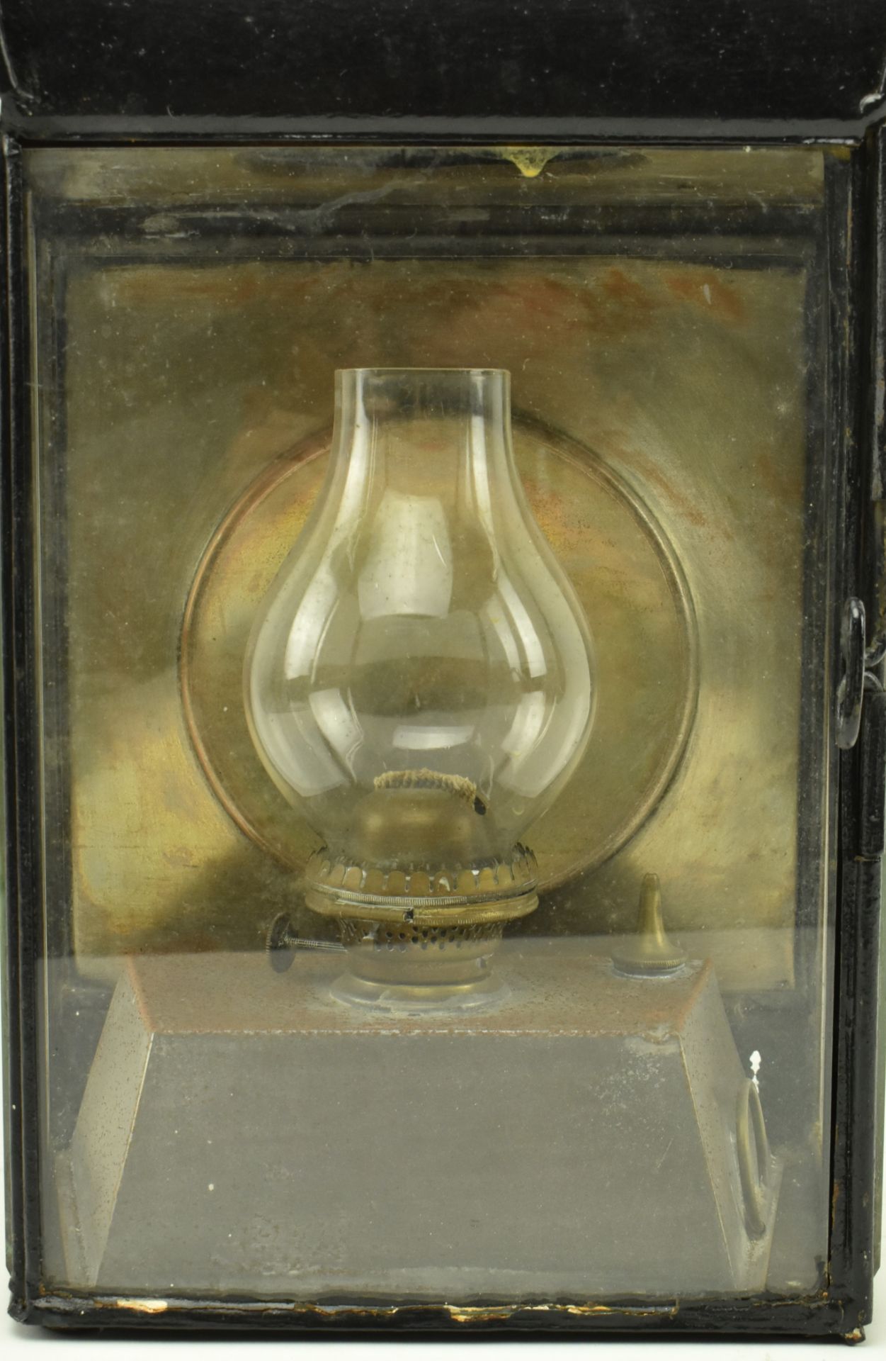 BELIEVED FRENCH 19TH CENTURY TOLEWARE WALL GAS LANTERN - Image 3 of 7