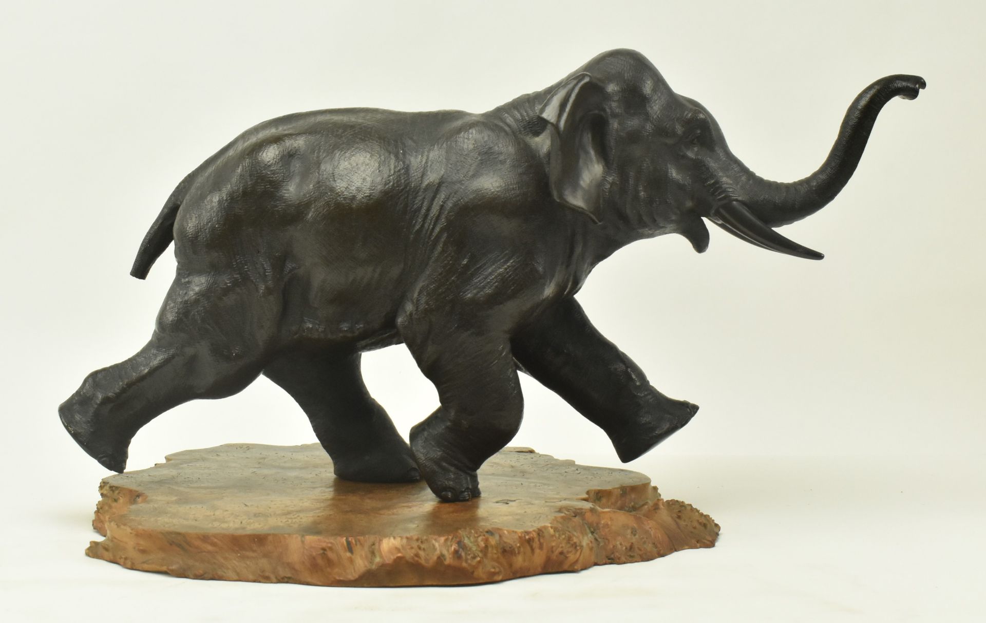 JAPANESE MEJI PERIOD BRONZE SCULPTURE OF ELEPHANT - Image 2 of 10