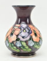 MOORCROFT - 20TH CENTURY SQUAT BULBOUS PANSY VASE