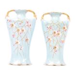 PAIR OF VICTORIAN AESTHETIC BLUE AND GILT VASES