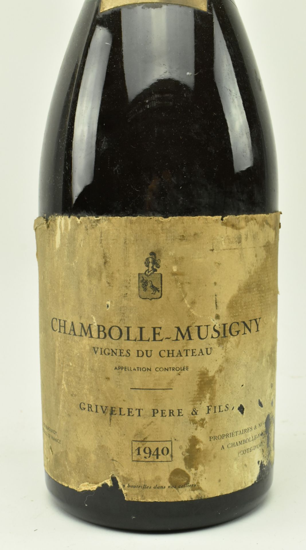 1940 CHAMBOLLE-MUSIGNY GRIVELET DOMAIN MAG WINE BOTTLE - Image 4 of 6