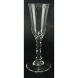 GEORGE III LATE 18TH CENTURY FACETED STEM ALE GLASS