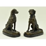 PAIR VICTORIAN REVIVAL HOLLOW BRONZE HUNTING DOG BOOK ENDS