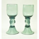 PAIR OF LATE 18TH CENTURY ROEMER DRINKING GLASSES
