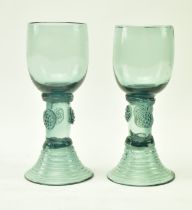 PAIR OF LATE 18TH CENTURY ROEMER DRINKING GLASSES