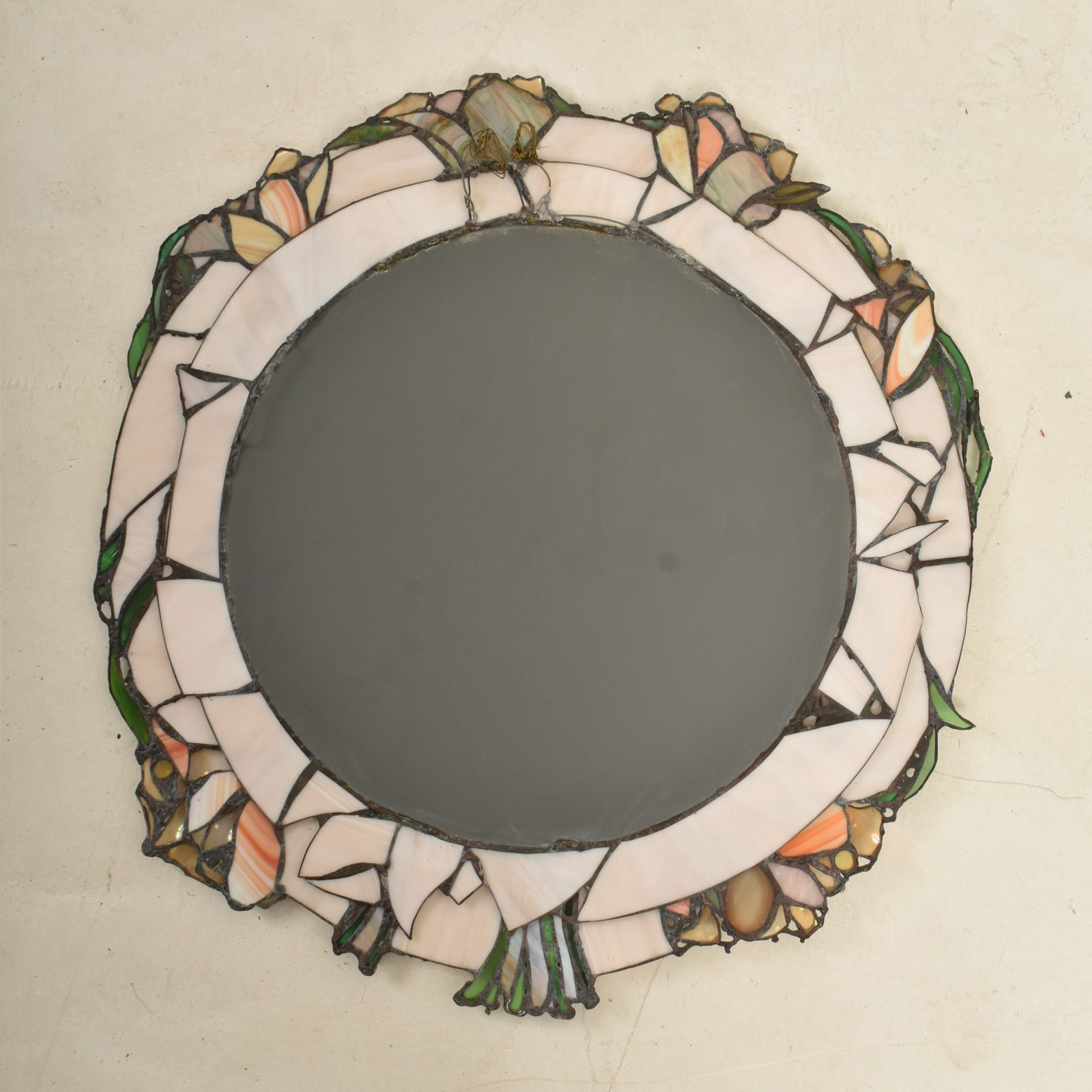 JOHN LEATHWOOD, HULL - CIRCULAR STAINED LEADED GLASS MIRROR - Image 5 of 5