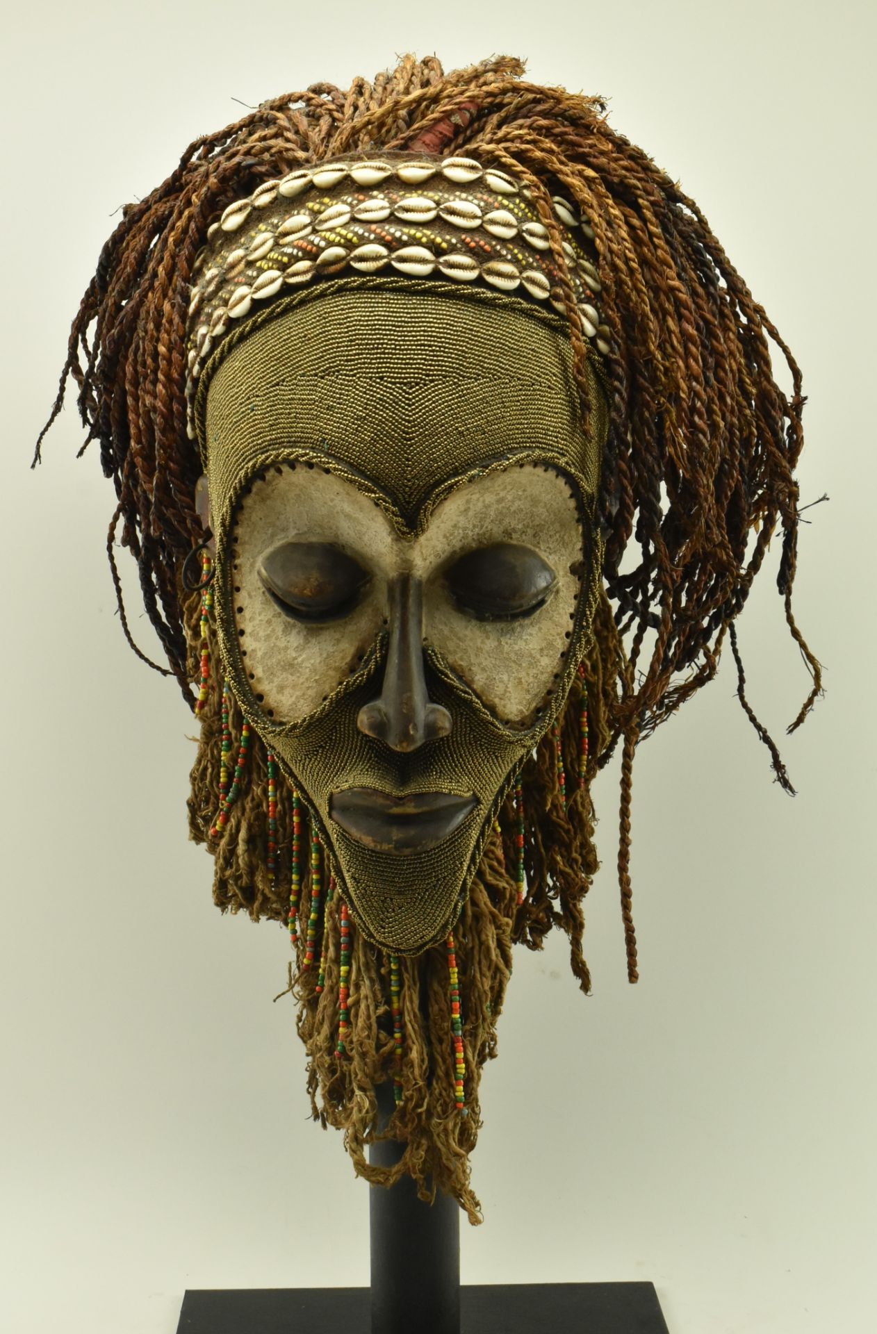 CONGOLESE CHOKWE MWANA FACE MASK ON STAND - Image 2 of 8