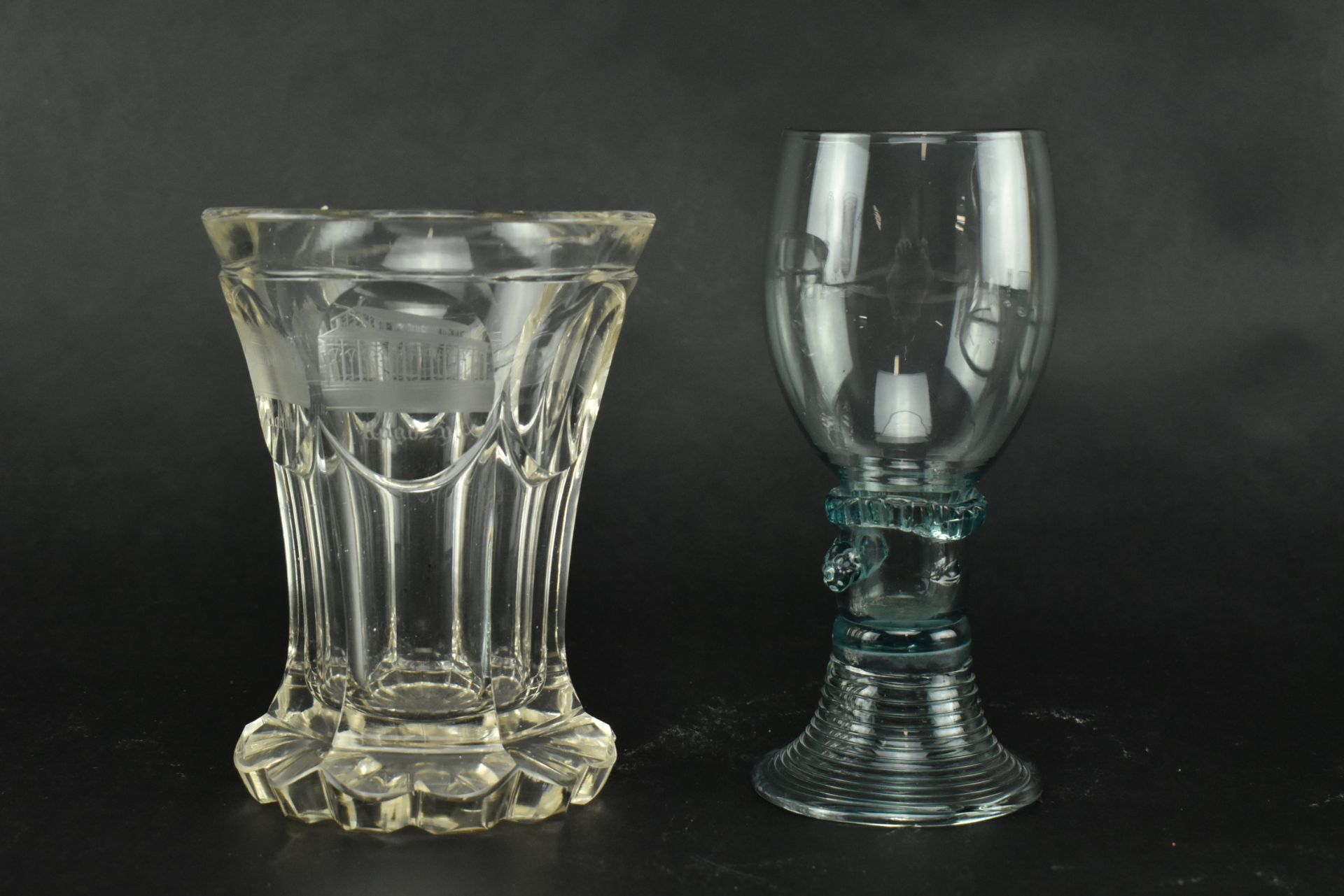 SEVEN 19TH CENTURY HAND MADE GLASSWARE ITEMS - Bild 5 aus 15