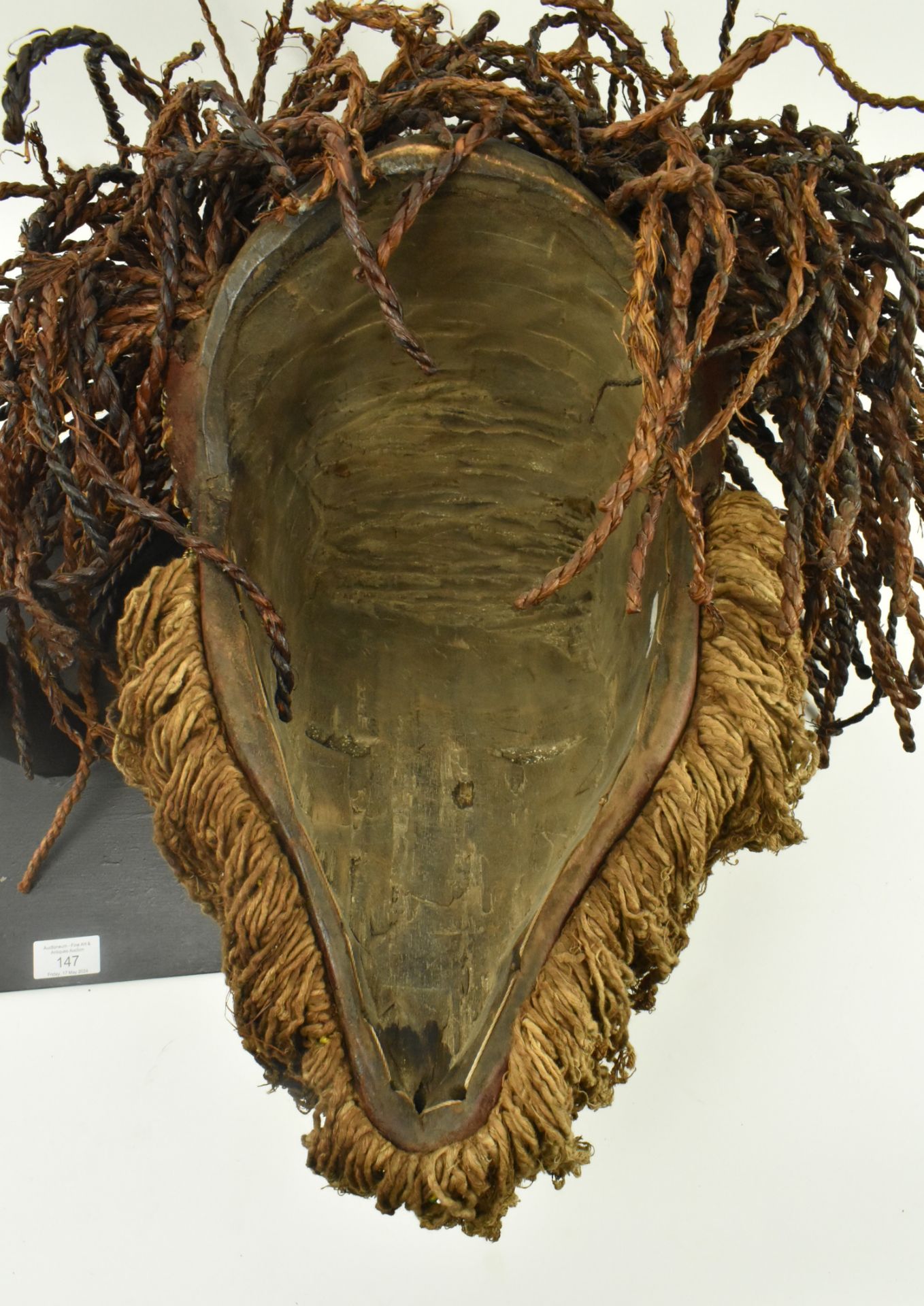 CONGOLESE CHOKWE MWANA FACE MASK ON STAND - Image 6 of 8