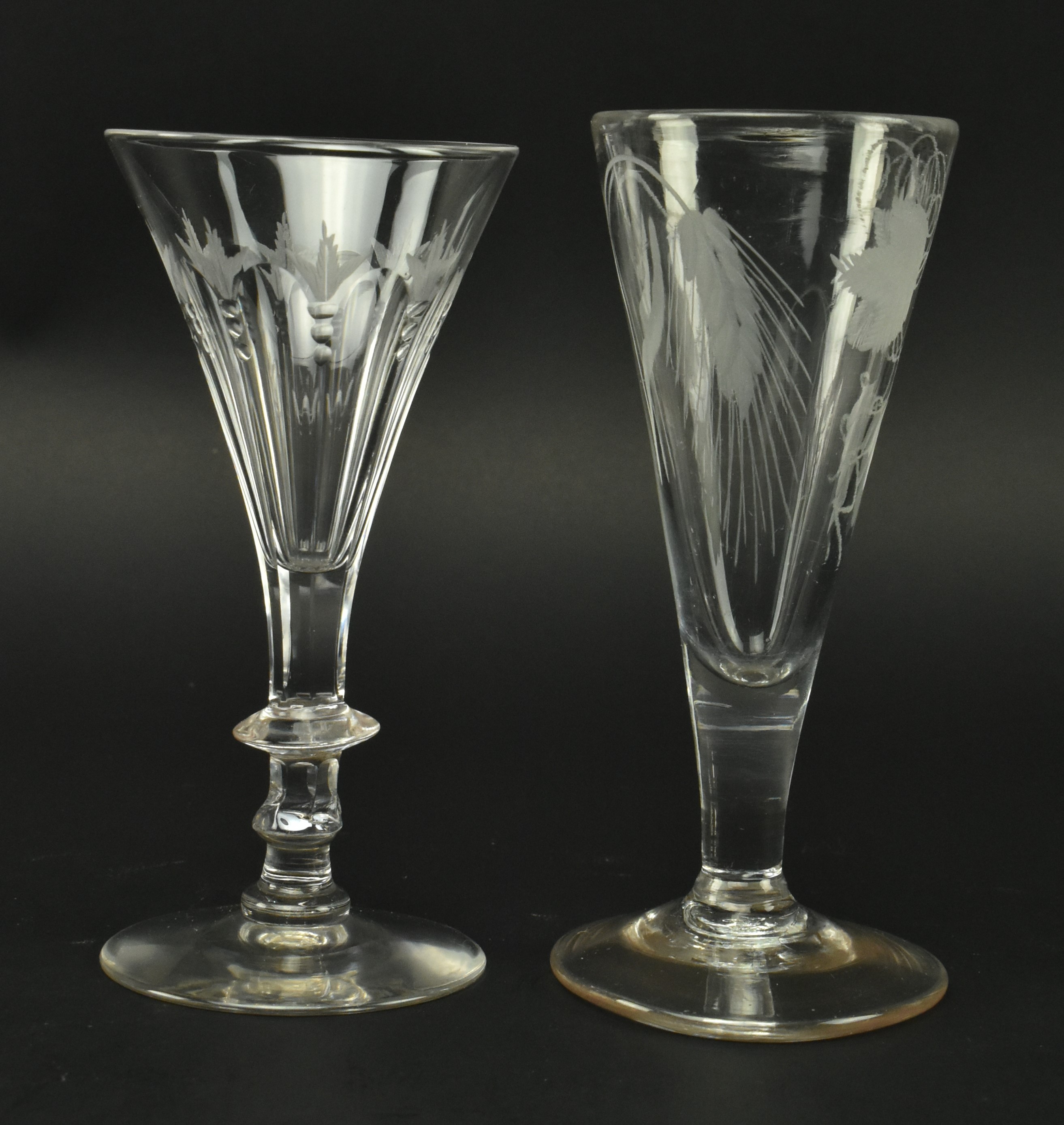 NINE LATE GEORGE III & LATER HAND BLOWN DRINKING GLASSES - Image 8 of 10
