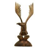 SWISS BLACK FOREST EARLY 20TH CENTURY CARVED WOOD EAGLE