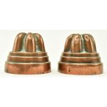PAIR OF VICTORIAN COPPER MINIATURE JELLY MOULDS