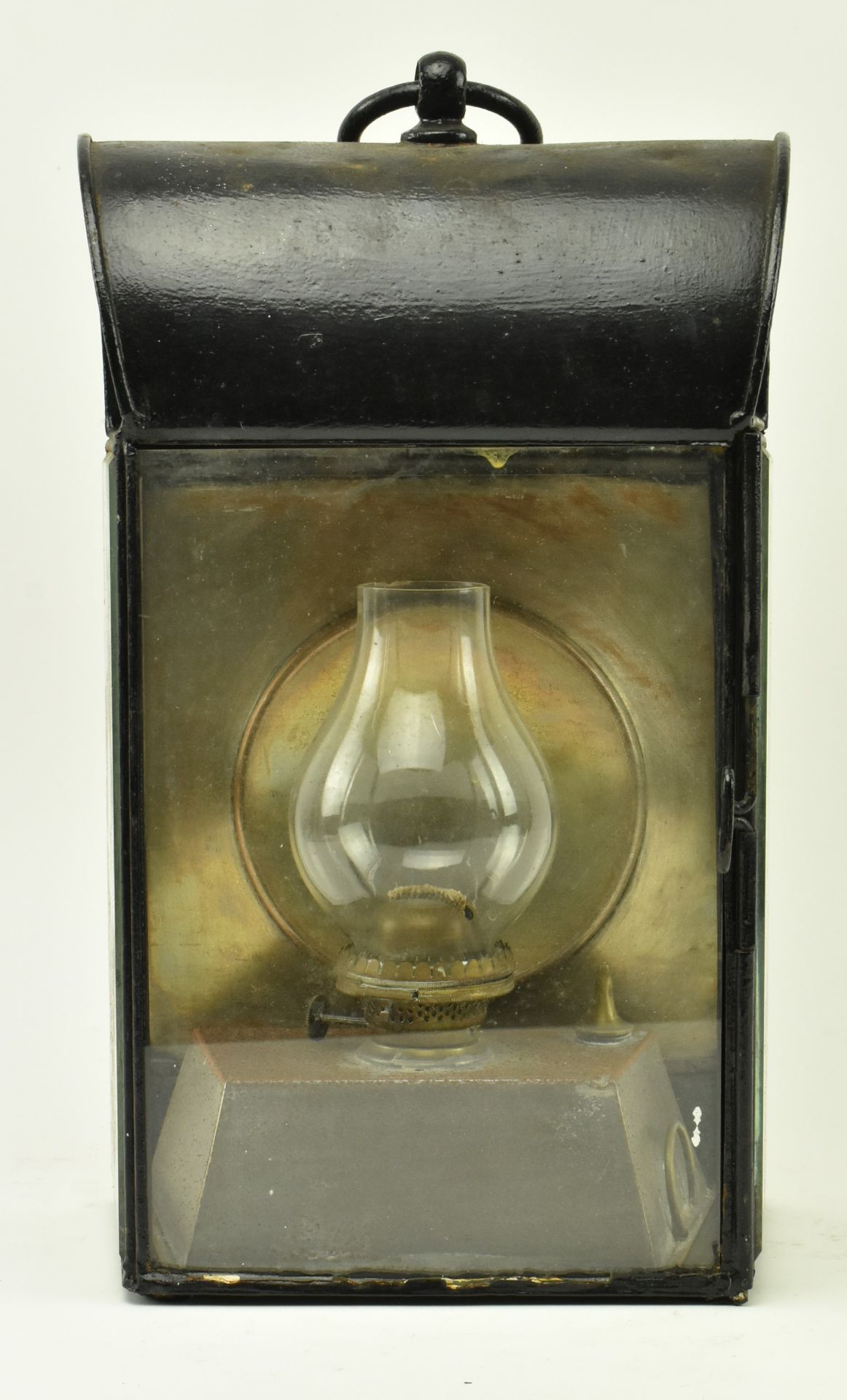 BELIEVED FRENCH 19TH CENTURY TOLEWARE WALL GAS LANTERN - Bild 2 aus 7