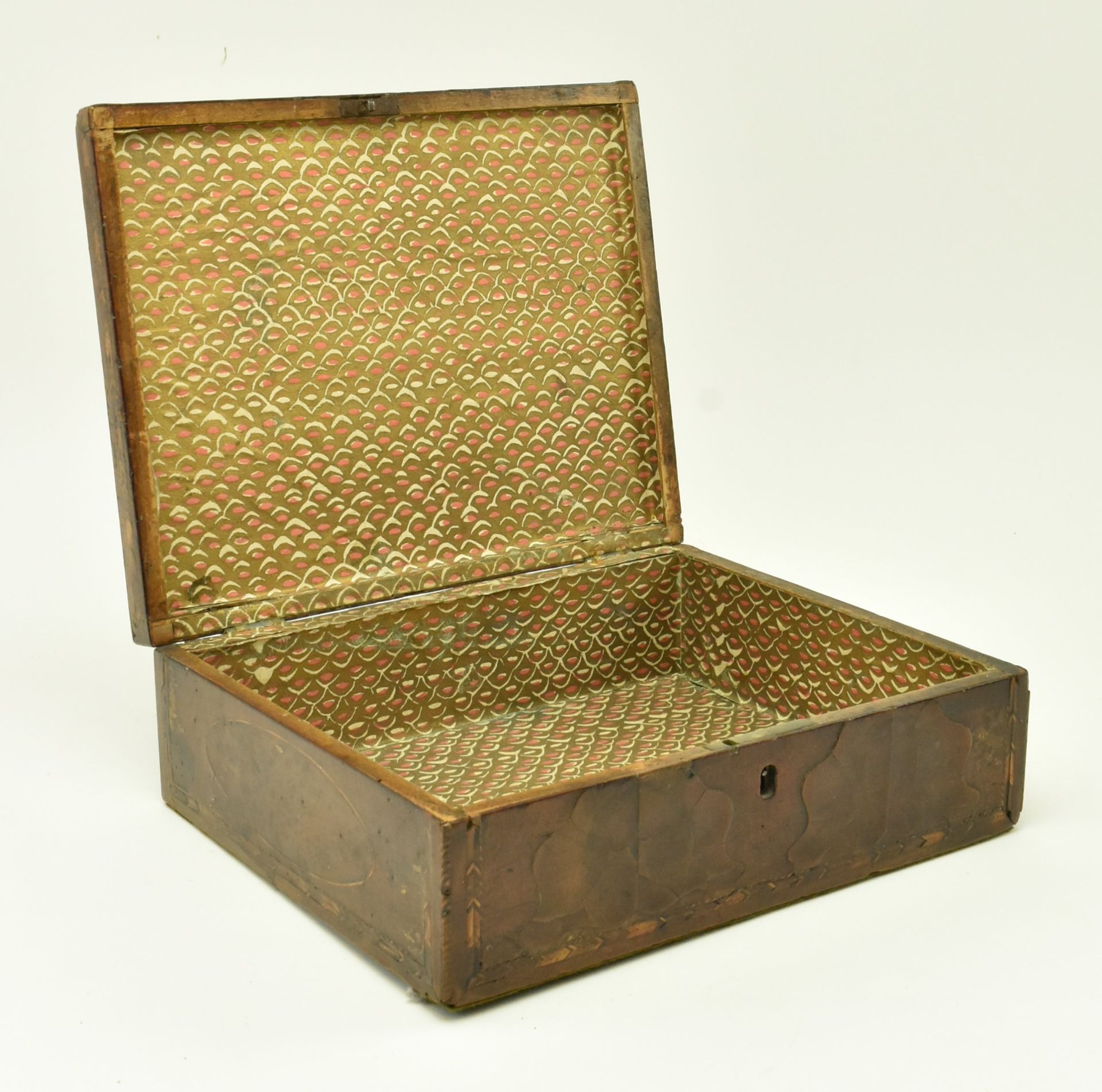 19TH CENTURY MARQUETRY INLAID & BARR WALNUT PANELLED BOX - Image 3 of 7