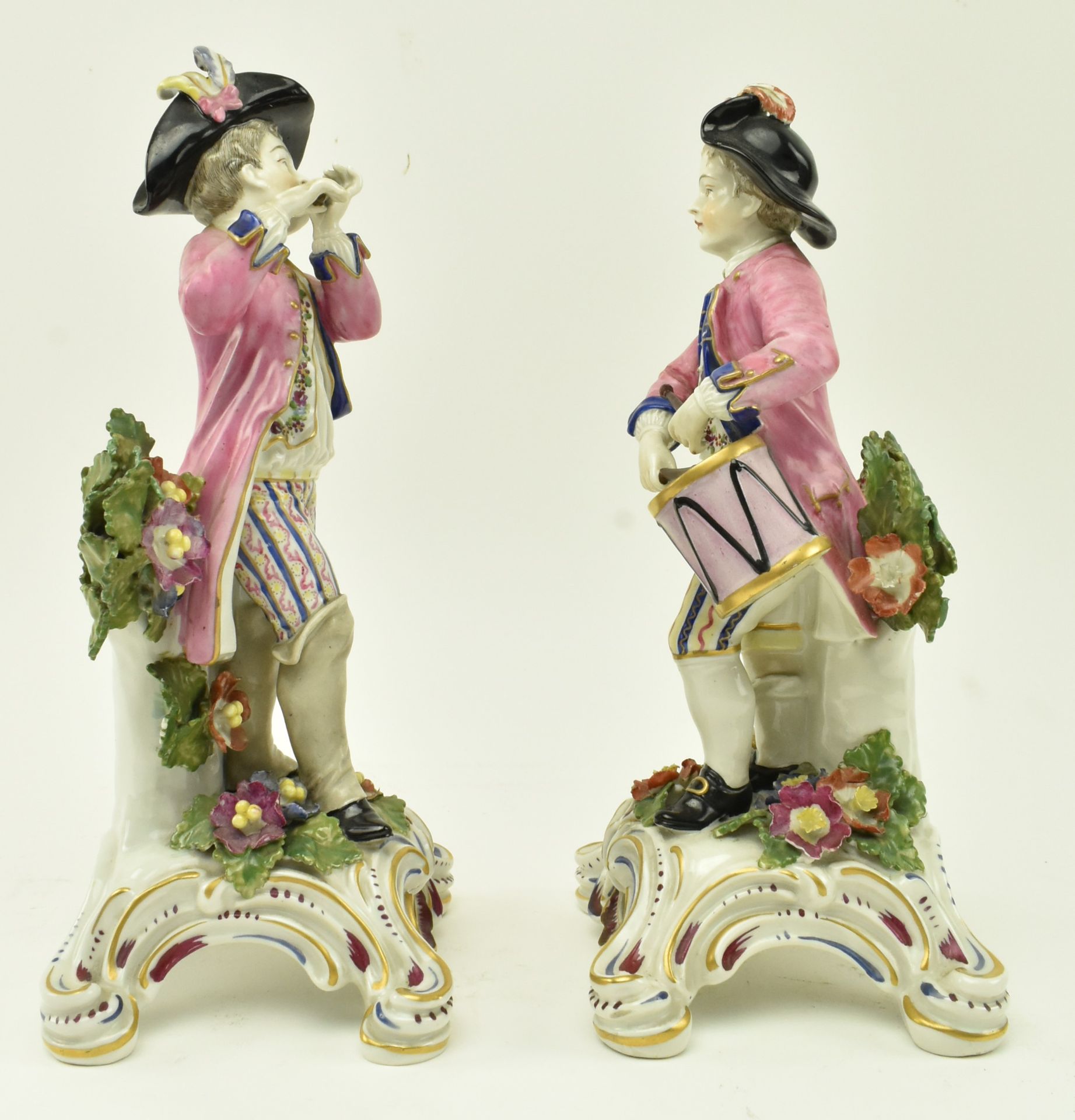 PAIR OF WILLIAM COCKWORTHY PLYMOUTH FIGURES OF MUSICIANS - Image 2 of 5
