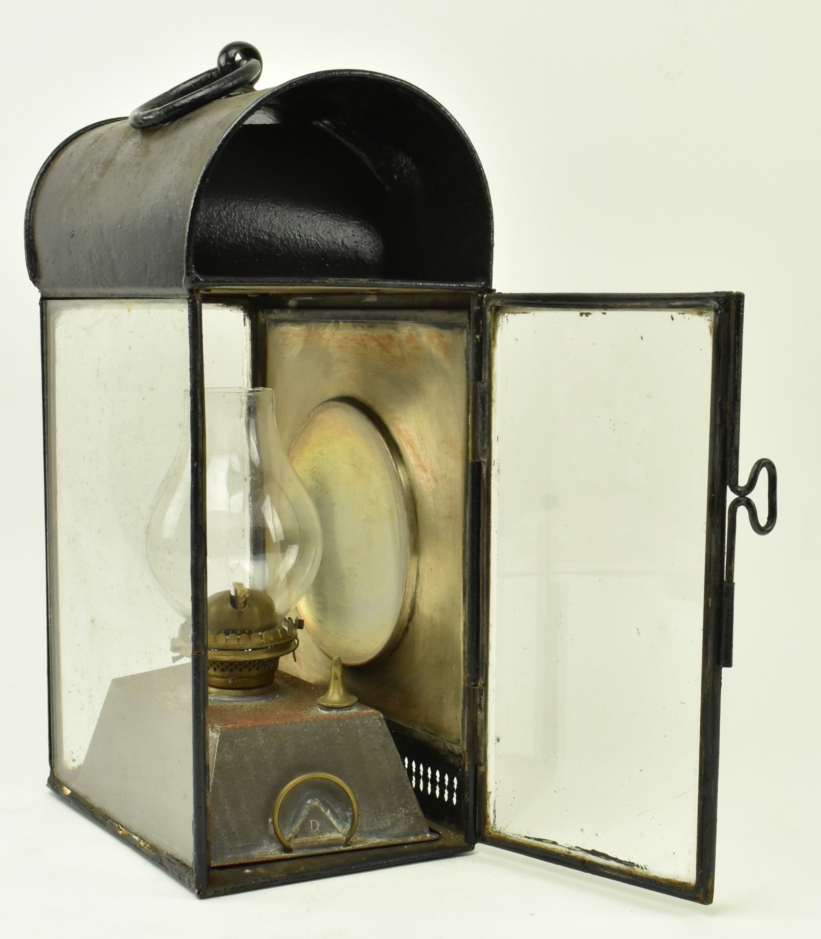 BELIEVED FRENCH 19TH CENTURY TOLEWARE WALL GAS LANTERN - Image 5 of 7