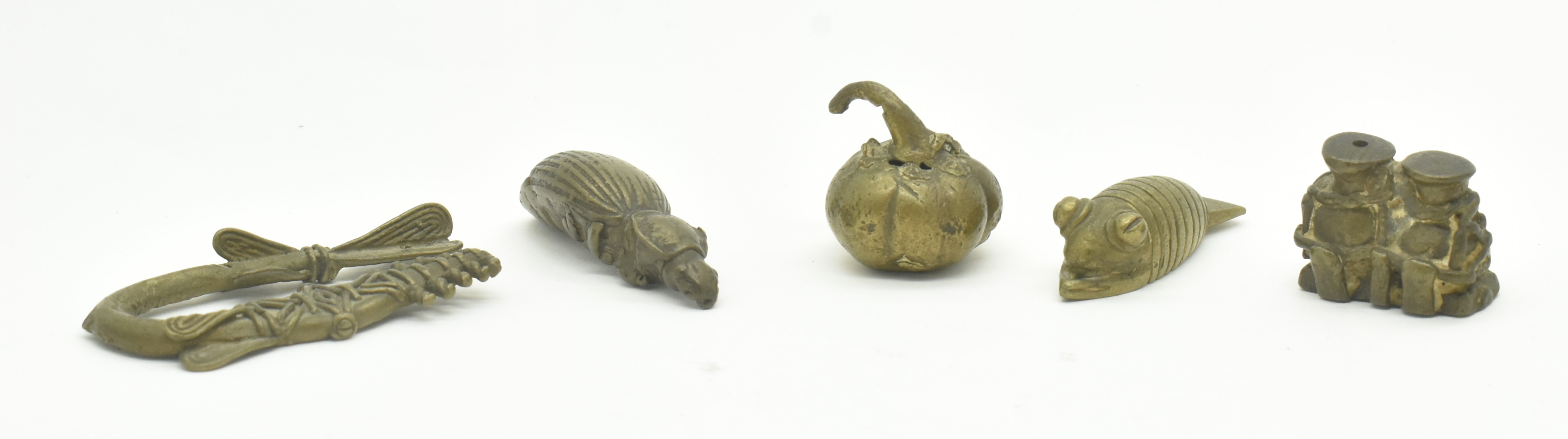 COLLECTION OF FIVE AFRICAN GHANA ASHANTI AKAN GOLD WEIGHTS - Image 2 of 8