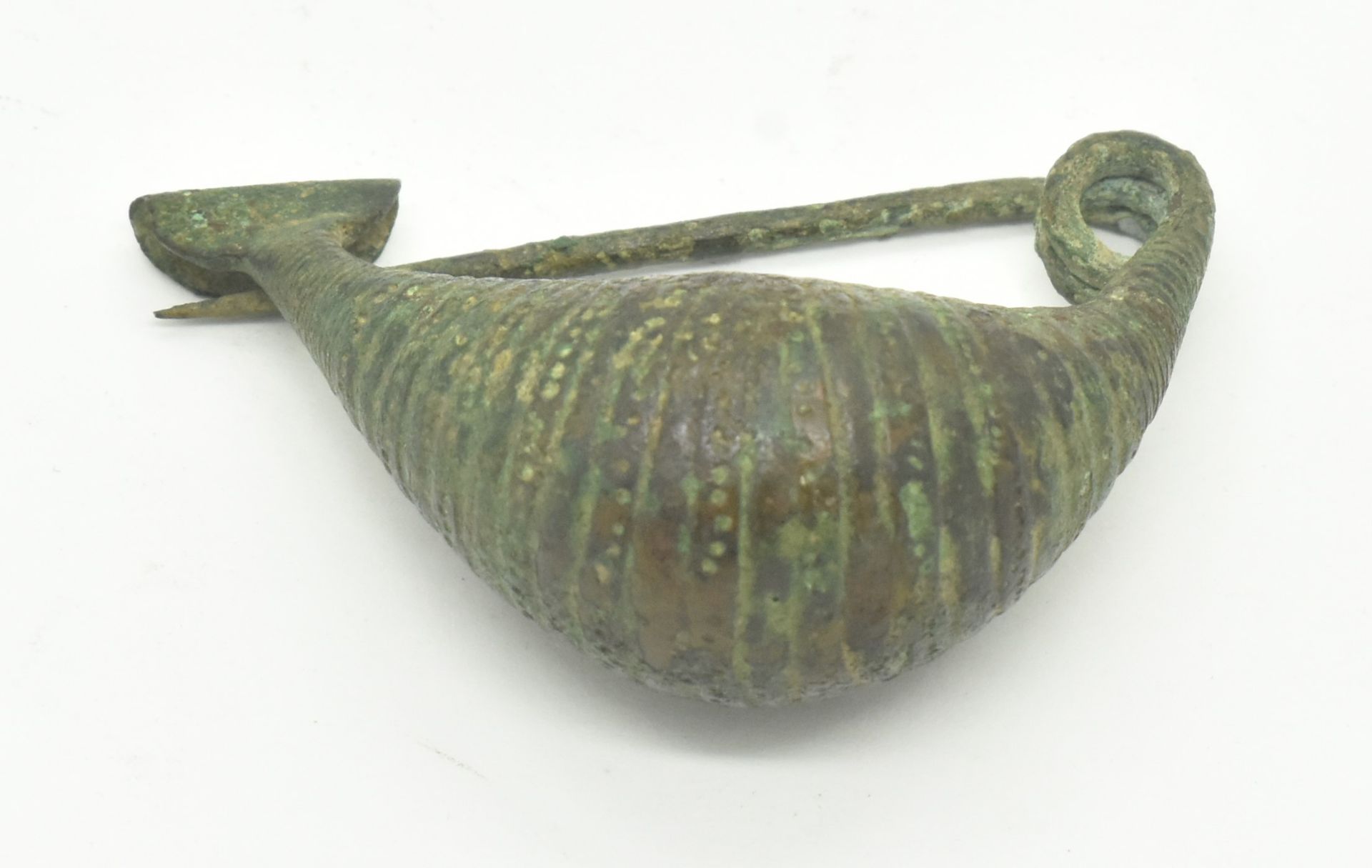 750-700 B.C ETRUSCAN GREEK BRONZE LEECH TYPE FIBULA BROOCH - Image 4 of 6