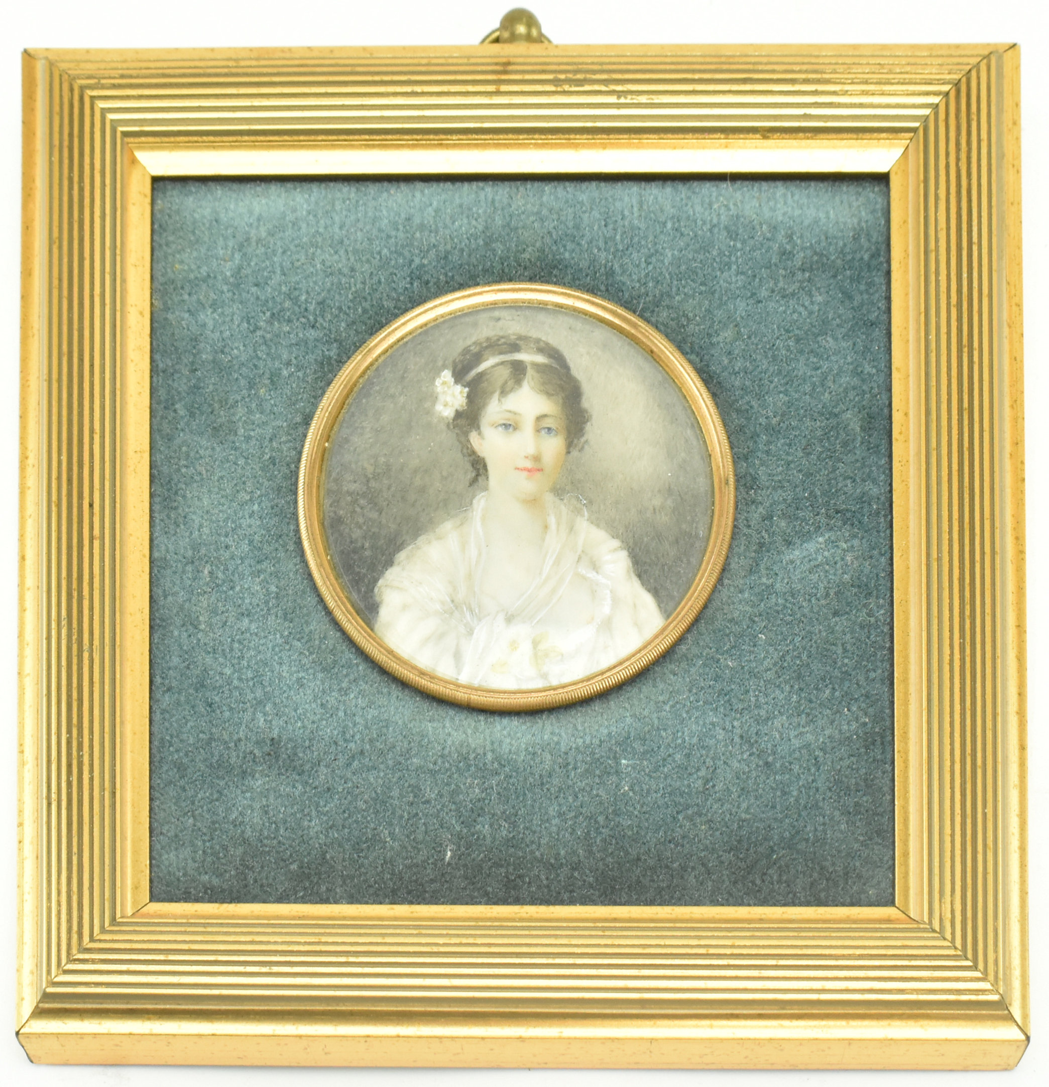 19TH CENTURY ENGLISH SCHOOL MINIATURE PORTRAIT ON IVORY