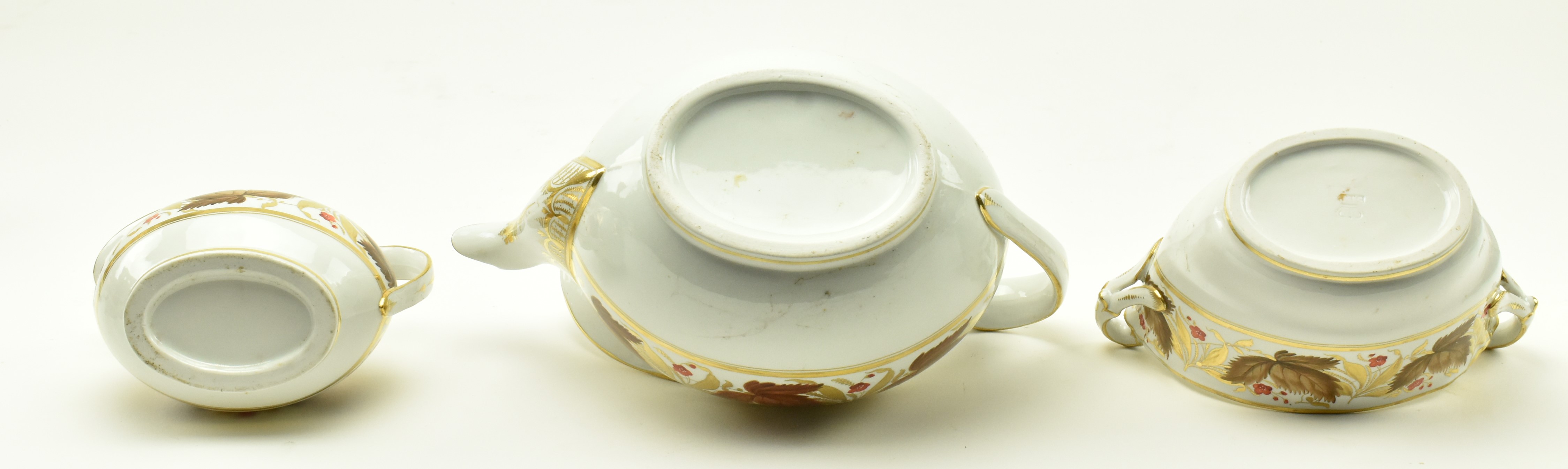 BARR FLIGHT & BARR BROWN GRAPE VINE PATTERN TEA SERVICE - Image 8 of 13