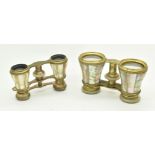 TWO PAIRS OF FRENCH MOTHER OF PEARL OPERA GLASSES