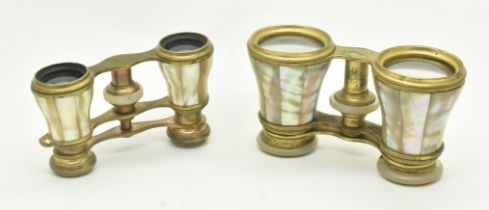TWO PAIRS OF FRENCH MOTHER OF PEARL OPERA GLASSES