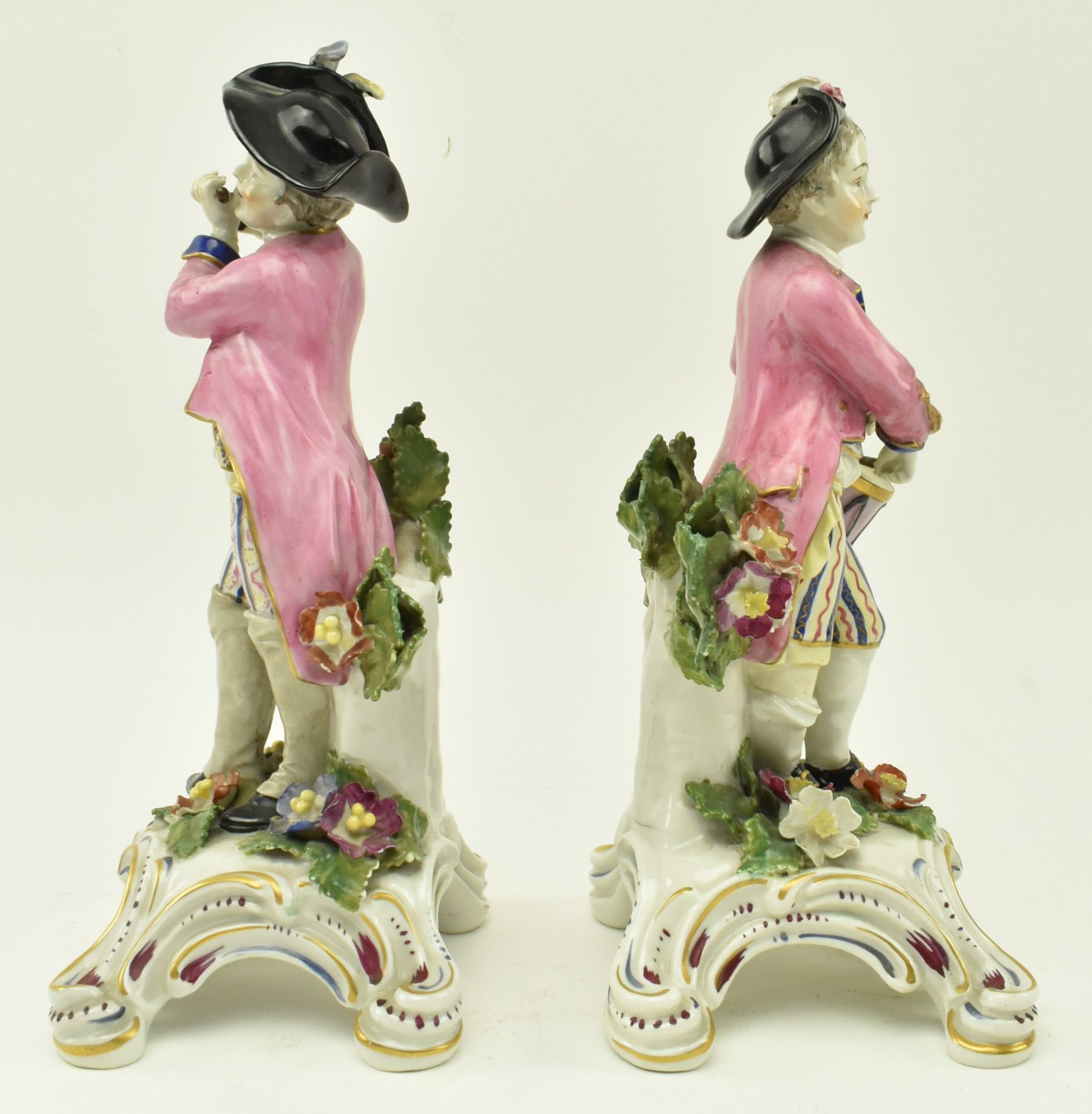 PAIR OF WILLIAM COCKWORTHY PLYMOUTH FIGURES OF MUSICIANS - Image 4 of 5