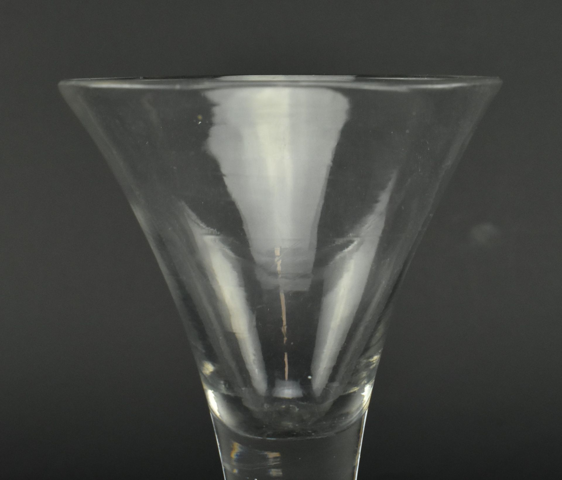 GEORGE II C.1750 HAND BLOWN BUBBLE STEM WINE GLASS - Image 3 of 6