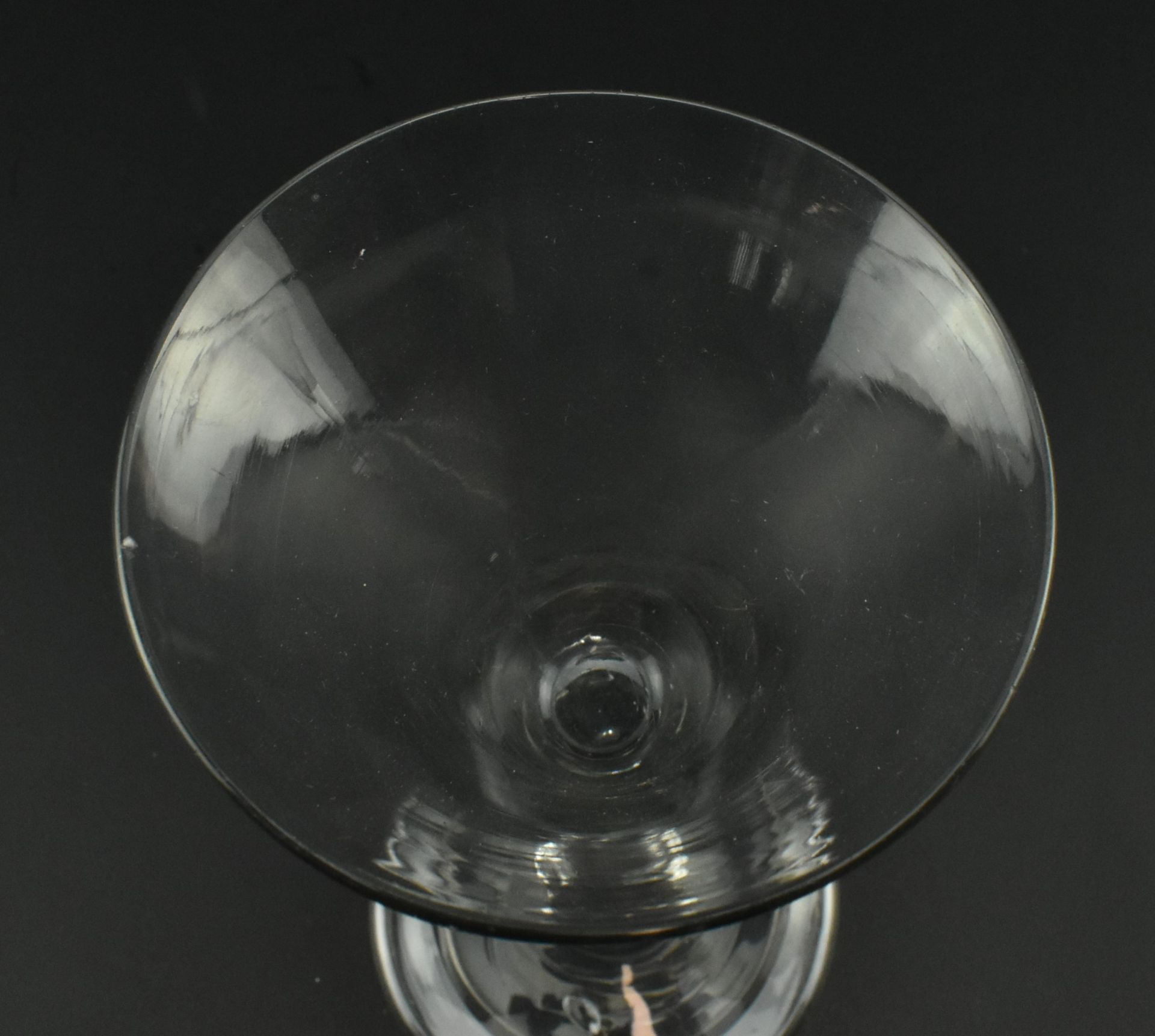 GEORGE II C.1750 HAND BLOWN BUBBLE STEM WINE GLASS - Image 2 of 6
