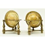 PAIR OF EARLY 20TH CENTURY METAL & WOOD CELESTIAL GLOBES