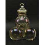 HARRACH LATE 19TH CENTURY IRIDESCENT GLASS BUBBLES INKWELL