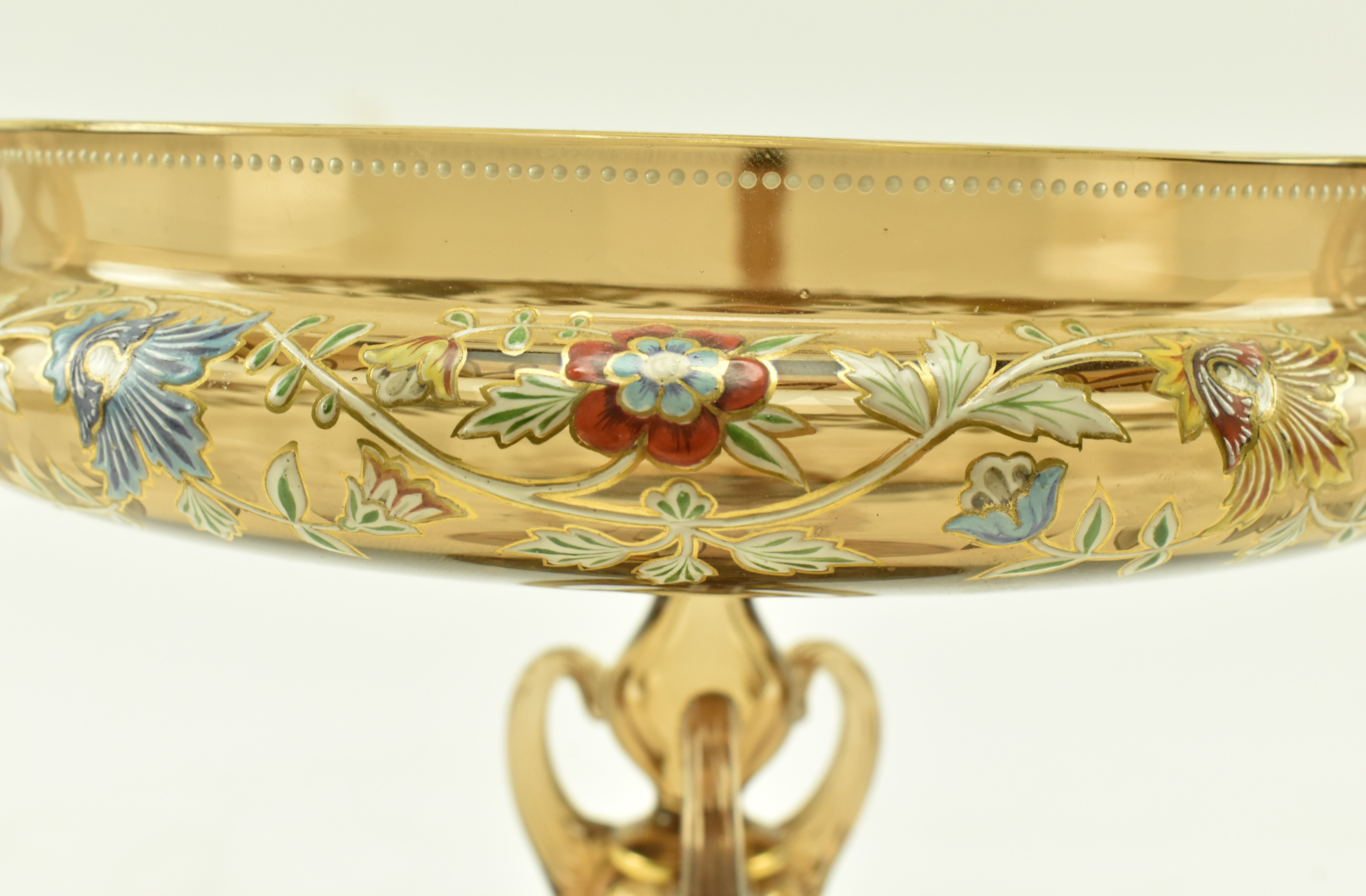 BELIEVED VENETIAN COLOURED GLASS & ENAMEL TAZZA CENTREPIECE - Image 4 of 6