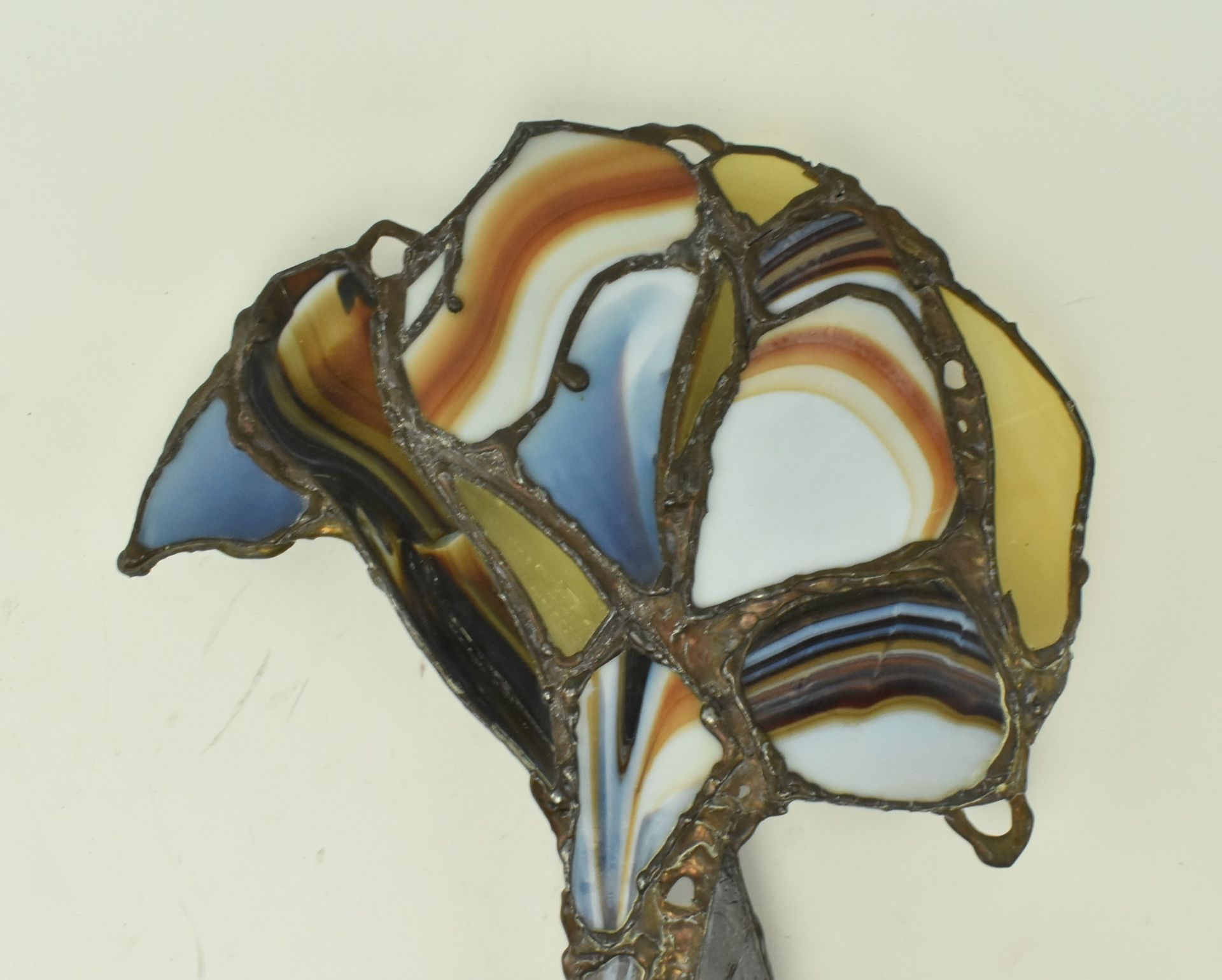 JOHN LEATHWOOD - STAINED LEADED GLASS FLOWER WALL PANEL - Image 2 of 6