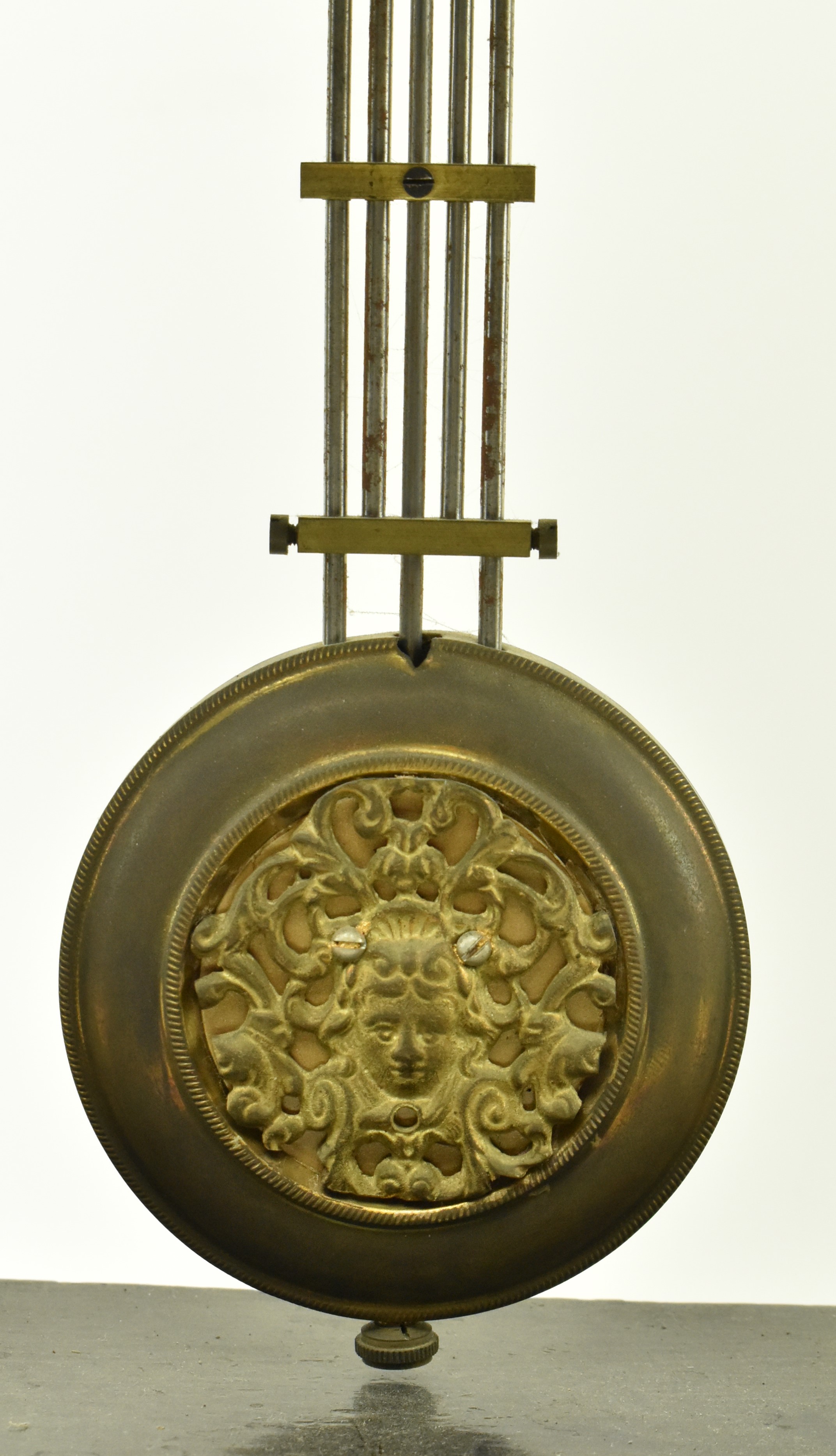 FRENCH EMPIRE STYLE PORTICO EBONISED MANTLE CLOCK - Image 5 of 7