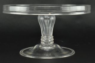 EARLY 19TH CENTURY HAND BLOWN GLASS SILESIAN TAZZA