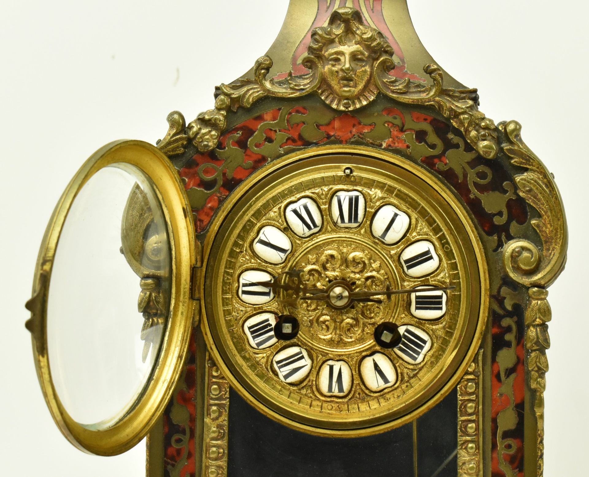 FRENCH 19TH CENTURY BOULLE WORK & ORMOLU 8-DAY MANTLE CLOCK - Image 3 of 7