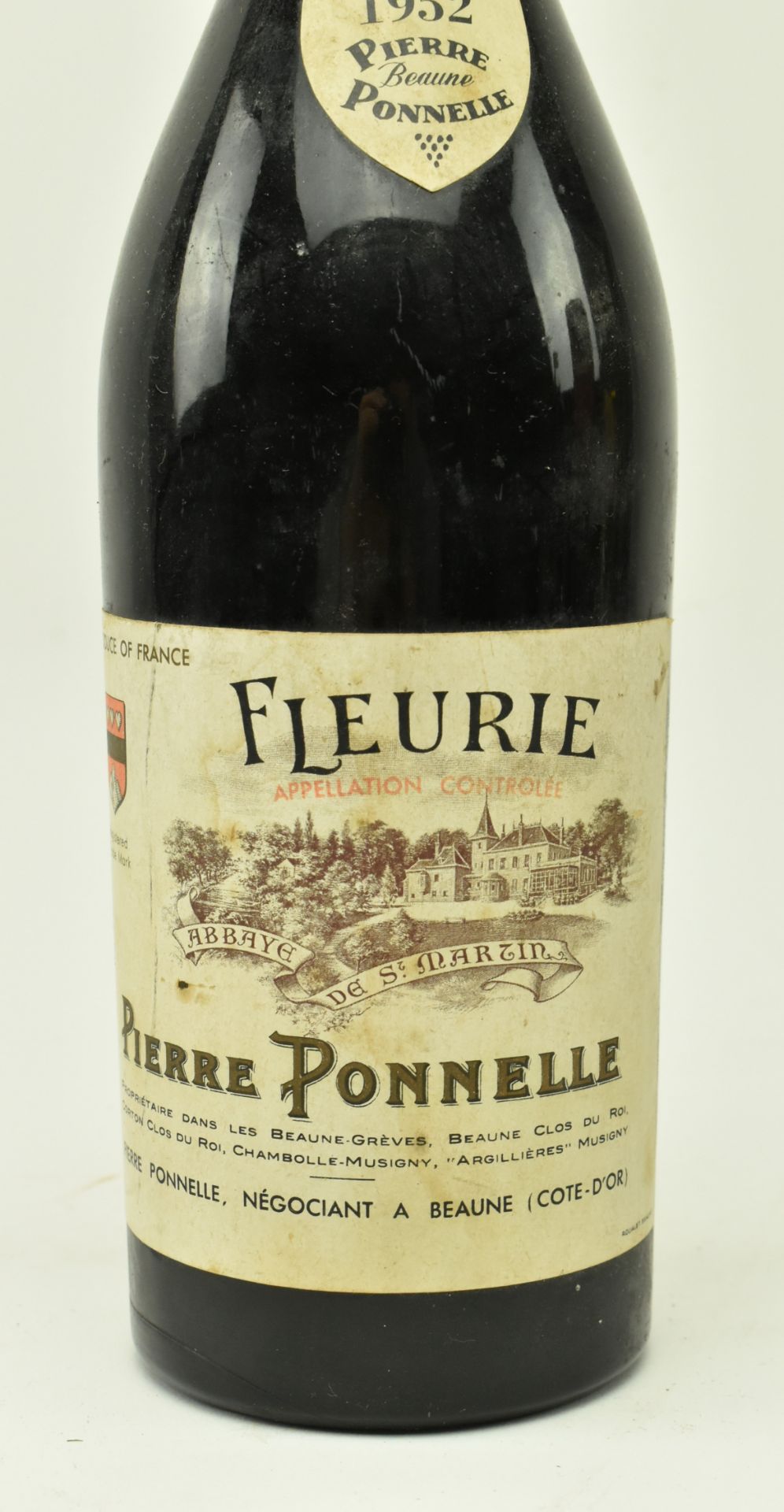 1952 PIERRE PONNELLE FLEURIE RED WINE BOTTLE - Bild 4 aus 6