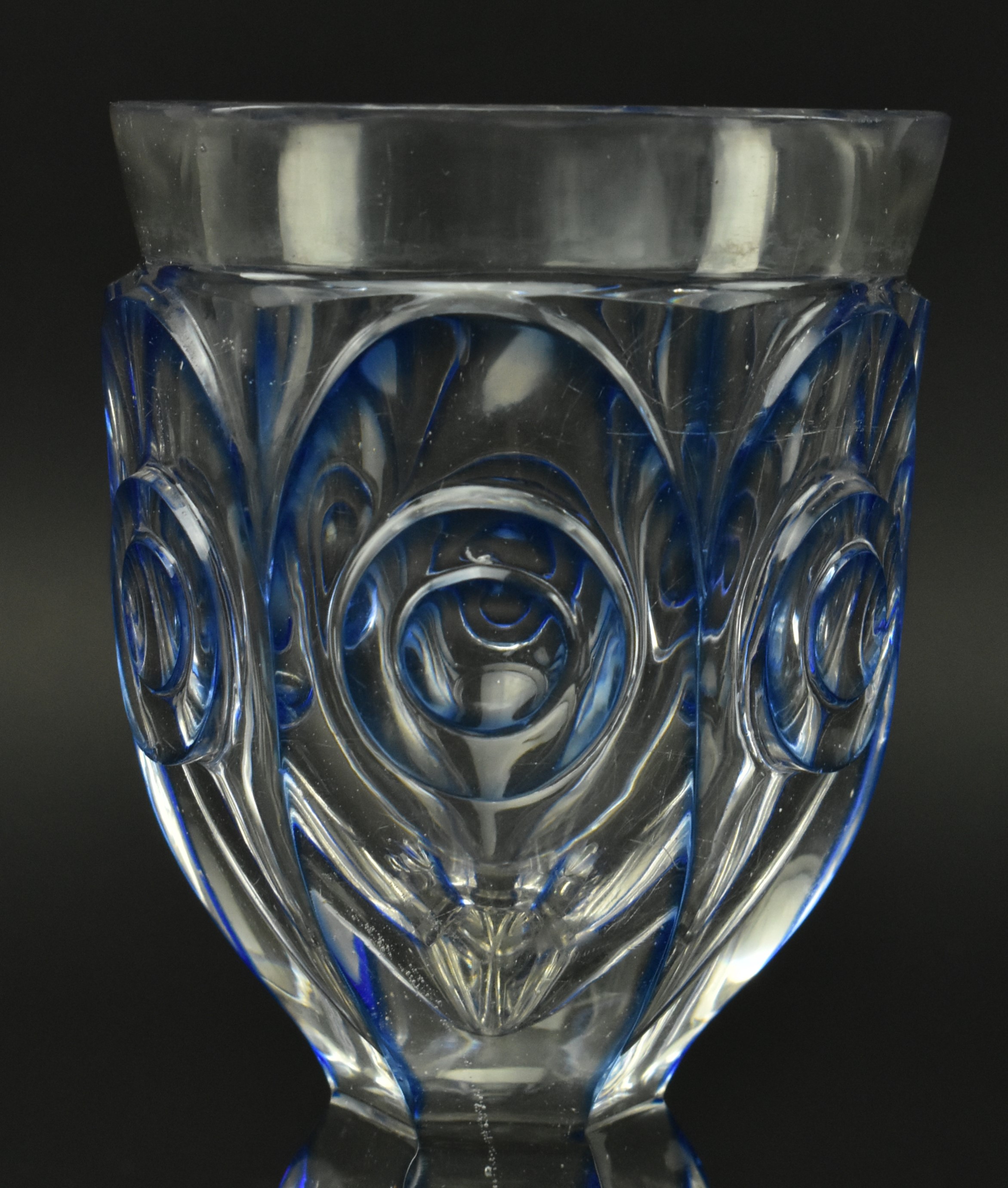 19TH CENTURY BIEDERMEIER STYLE BOHEMIAN FLASH GLASS GOBLET - Image 3 of 6