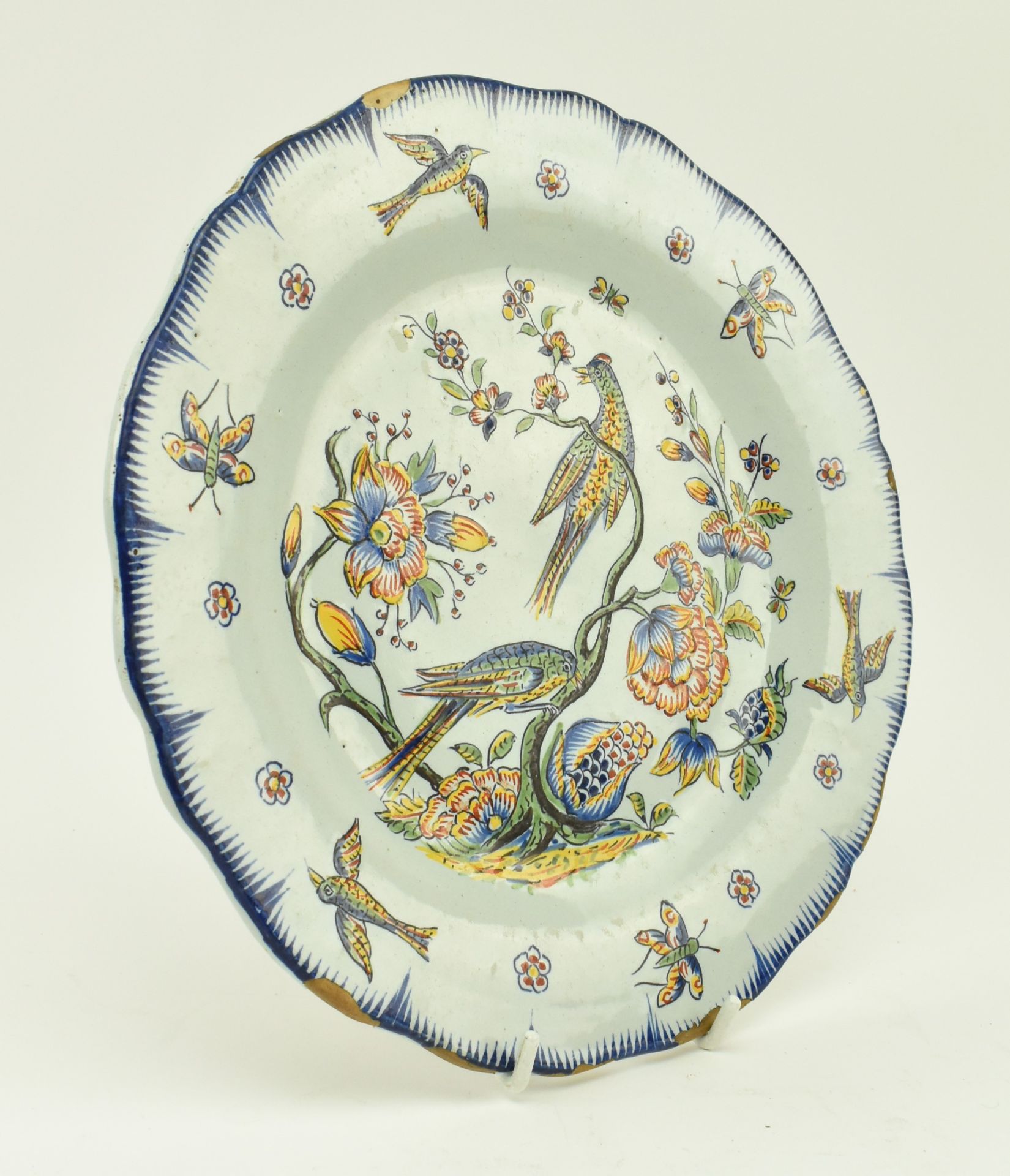 18TH CENTURY CONTINENTAL DELFT POLYCHROME TIN GLAZED PLATE - Image 2 of 7