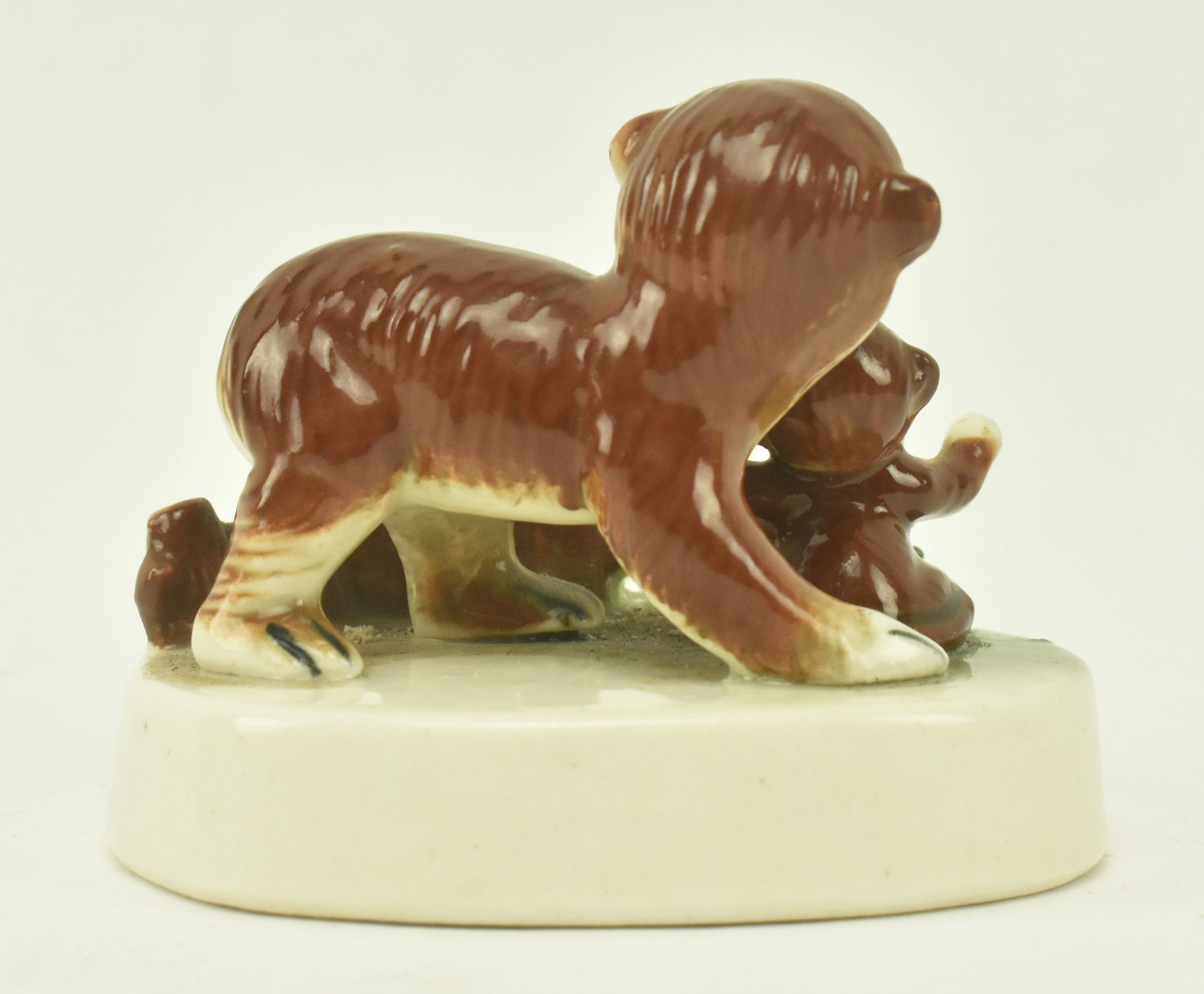 VICTORIAN STAFFORDSHIRE SCENE OF MONKEY AND CUB - Image 3 of 6