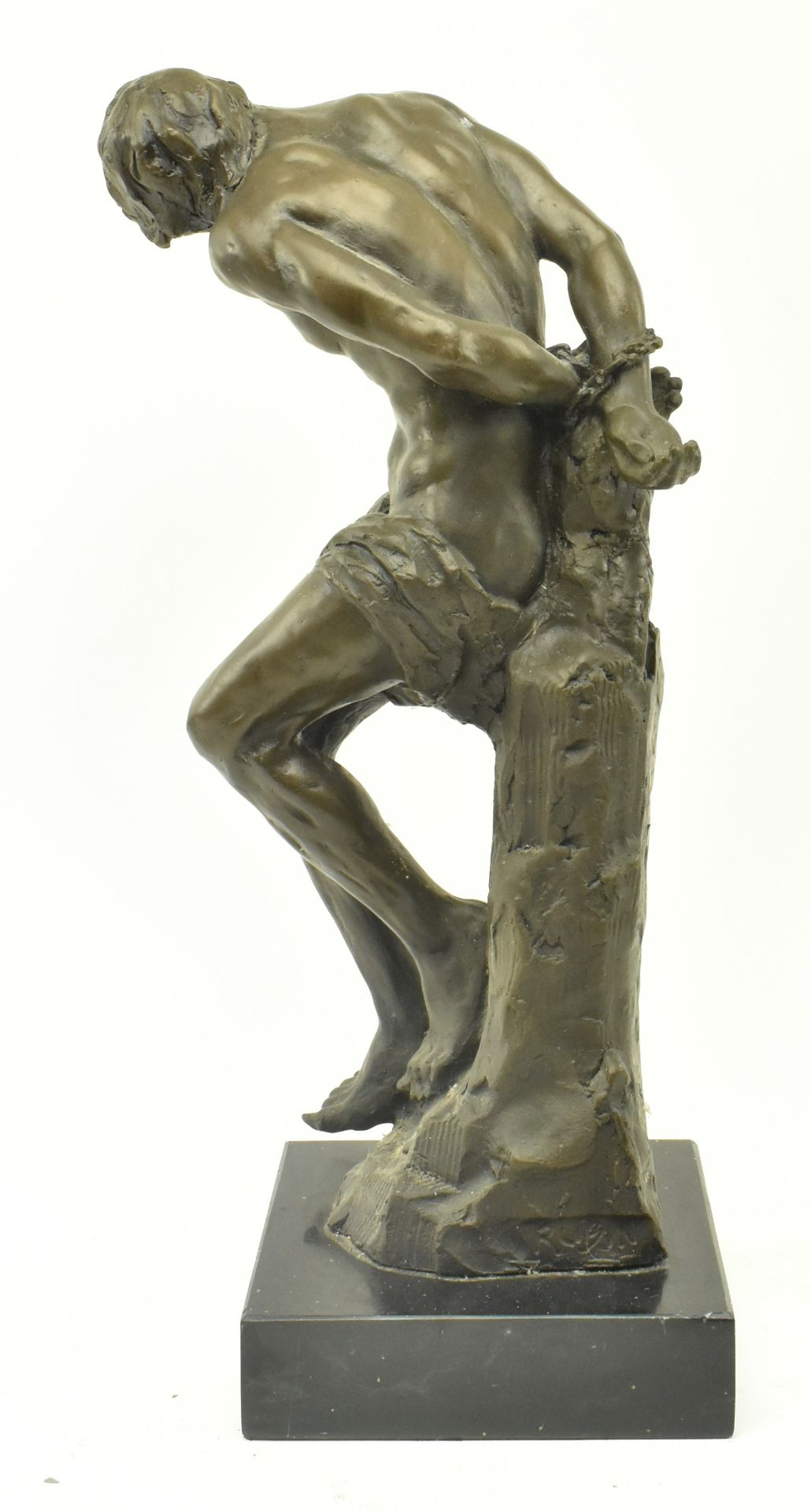 AFTER AUGUSTE RUBIN (1841-1909) - LOST WAX BRONZE STATUE OF MAN - Bild 3 aus 6