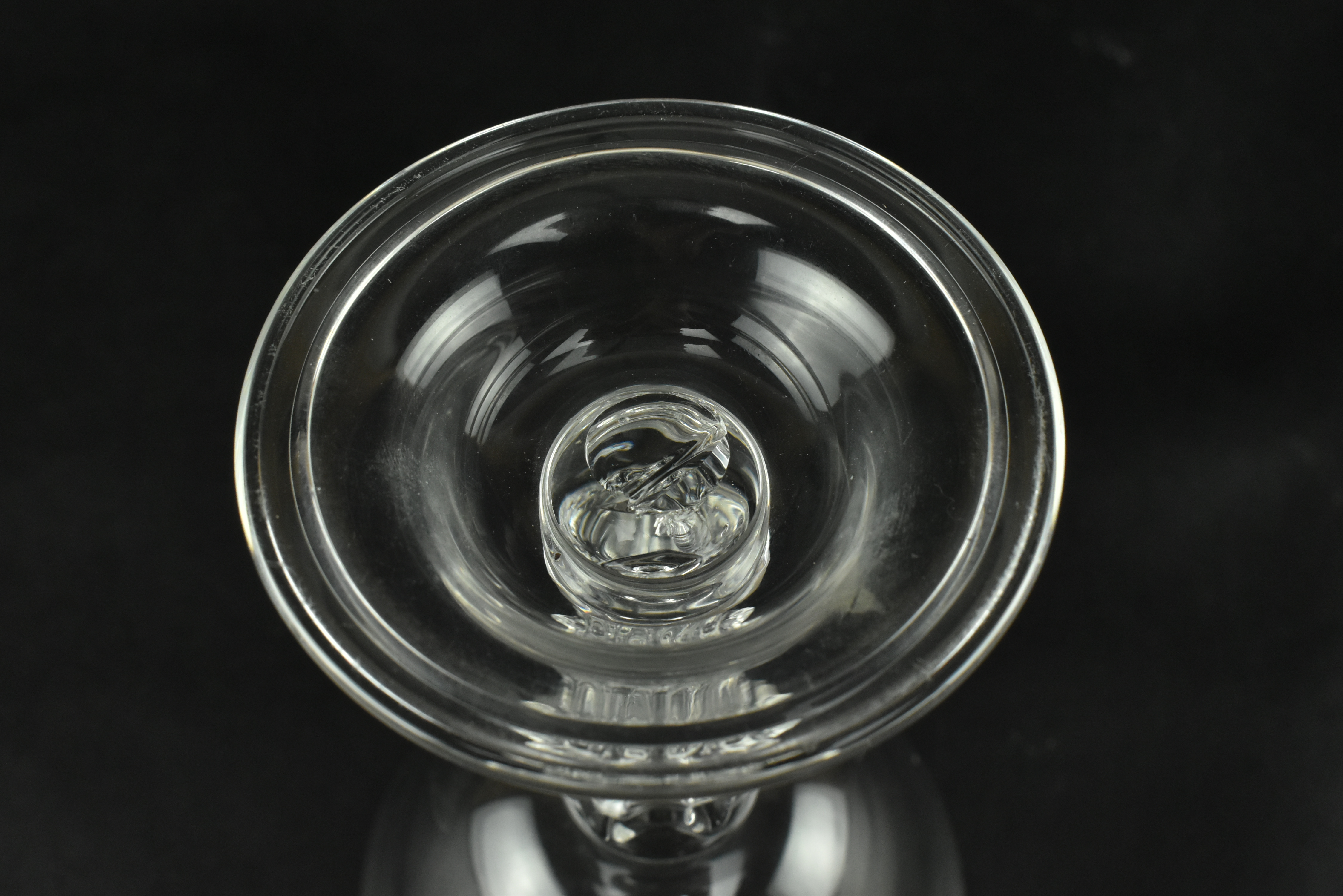GEORGE III SWEETMEAT GLASS WITH OGEE BOWL & SILESIAN STEM - Image 6 of 6