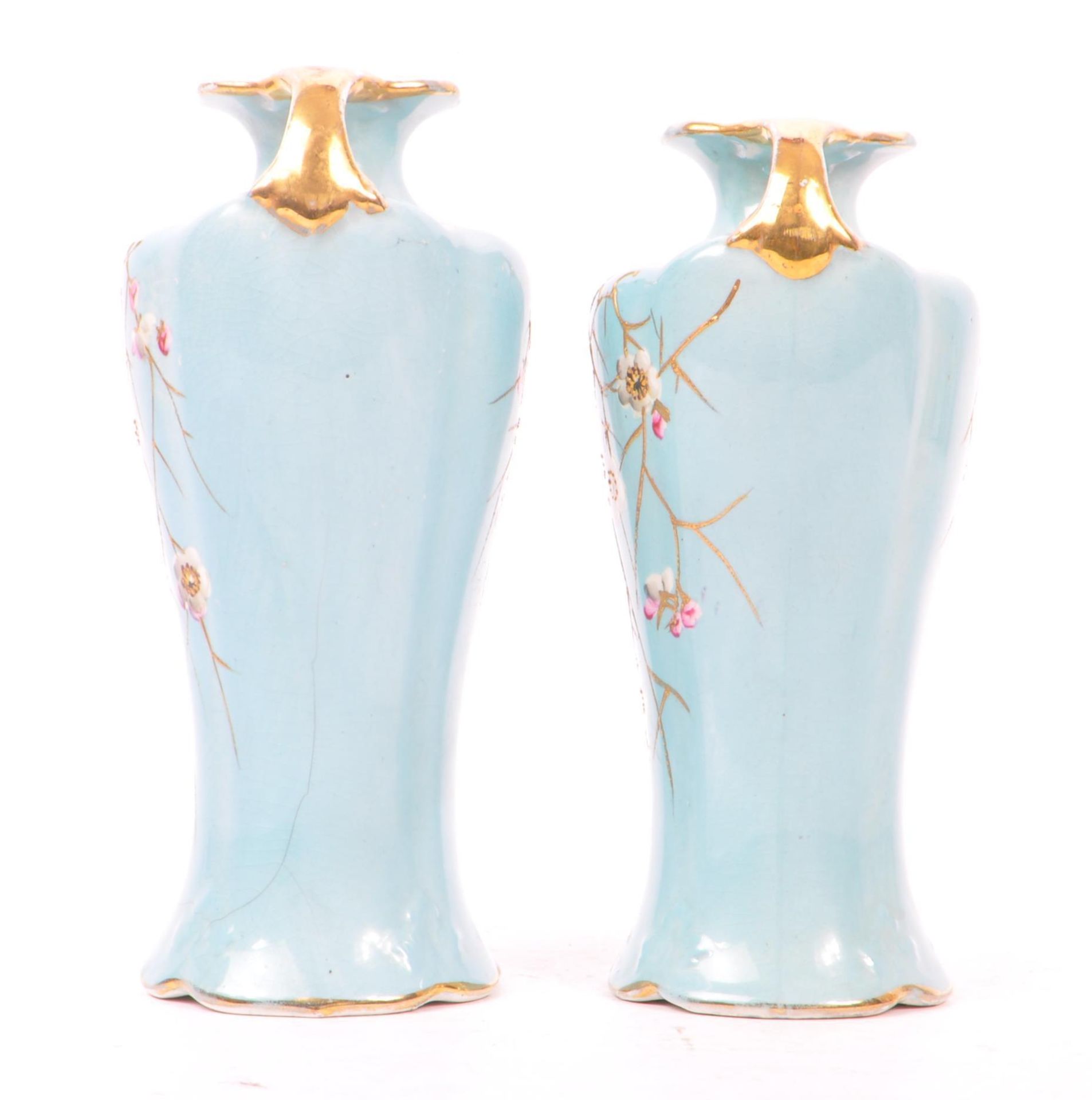PAIR OF VICTORIAN AESTHETIC BLUE AND GILT VASES - Image 2 of 9