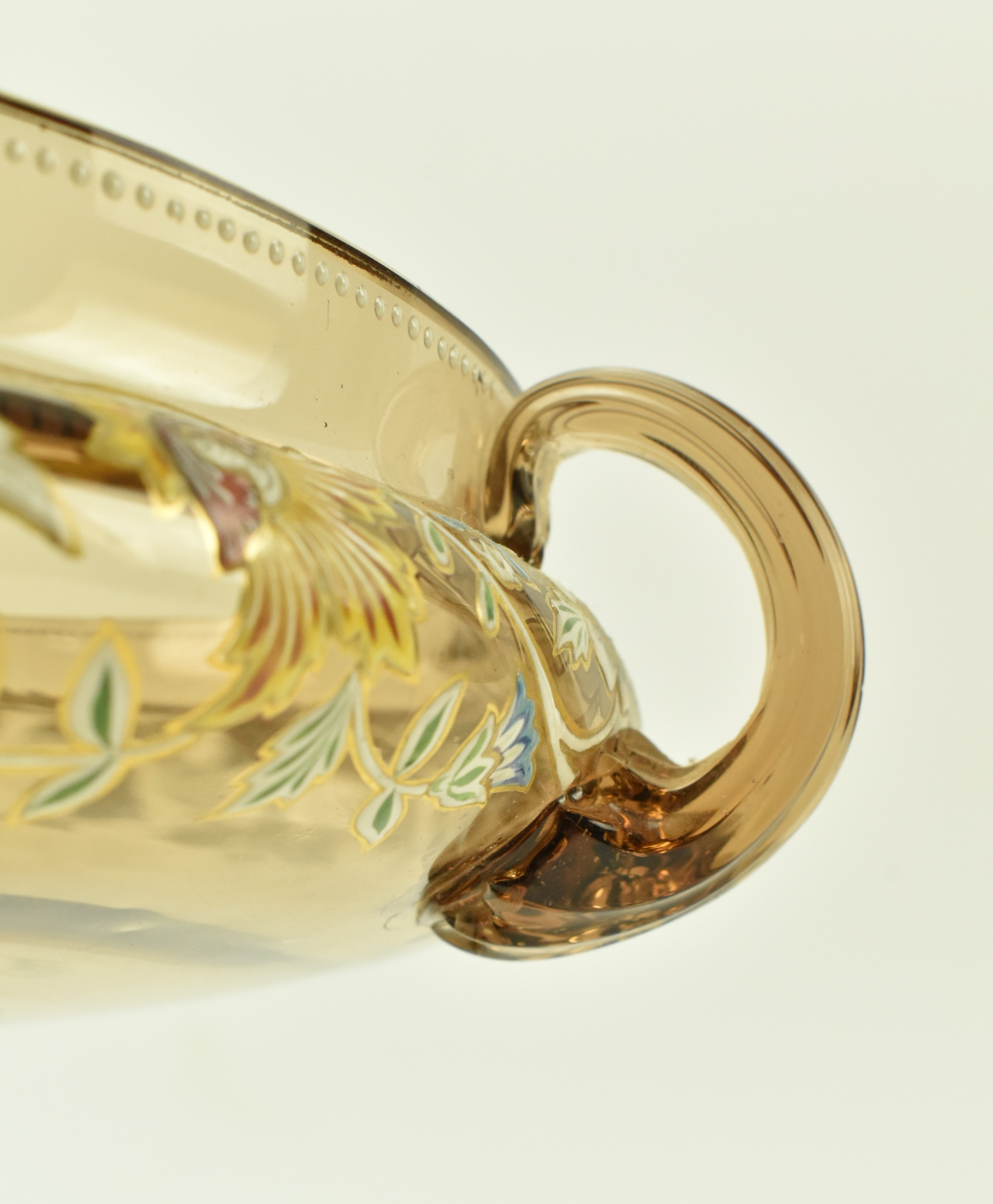 BELIEVED VENETIAN COLOURED GLASS & ENAMEL TAZZA CENTREPIECE - Image 3 of 6