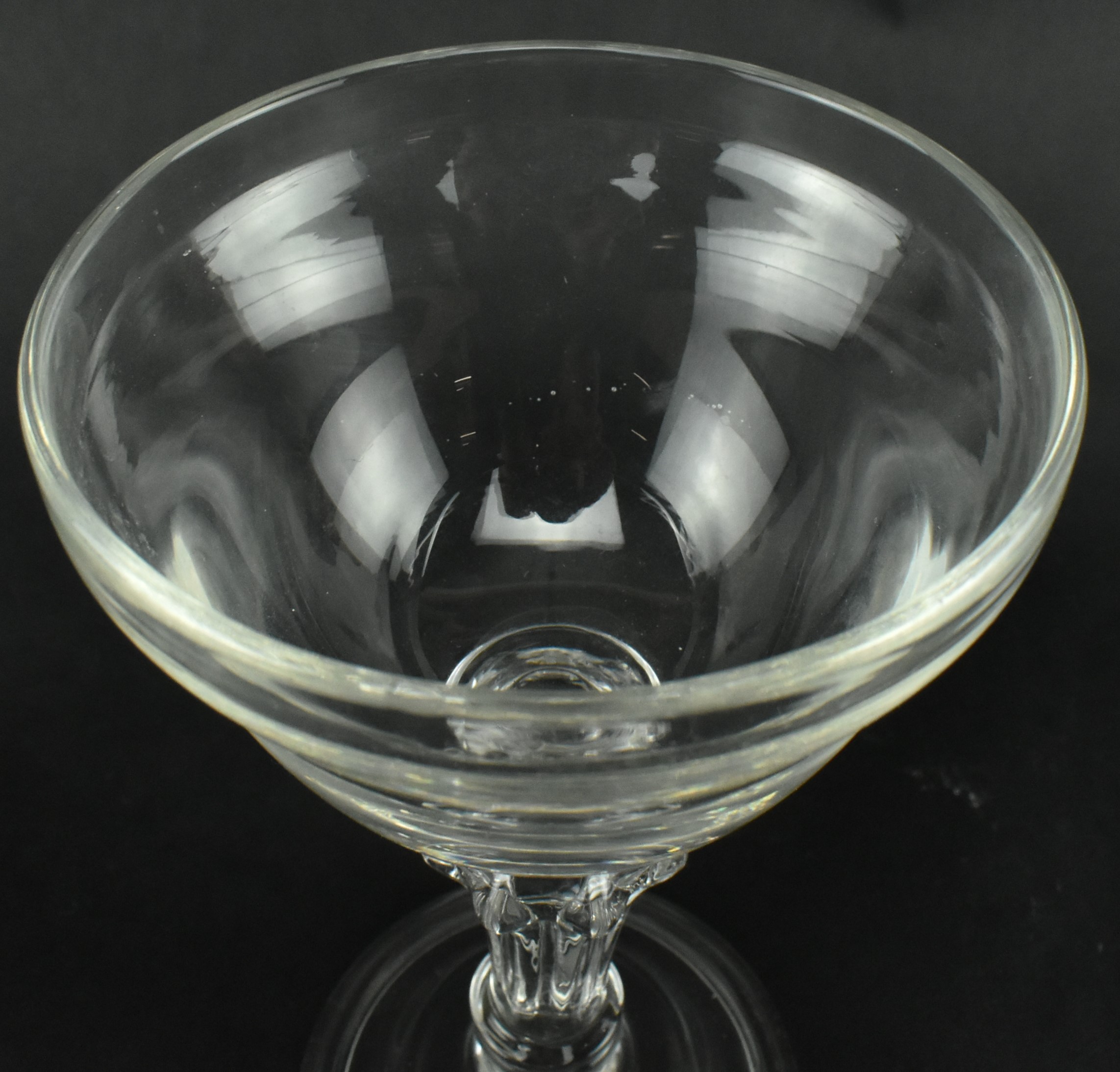 GEORGE III SWEETMEAT GLASS WITH OGEE BOWL & SILESIAN STEM - Image 2 of 6