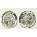 PAIR OF WMF ART NOUVEAU SILVER PLATED ALLEGORICAL CHARGERS