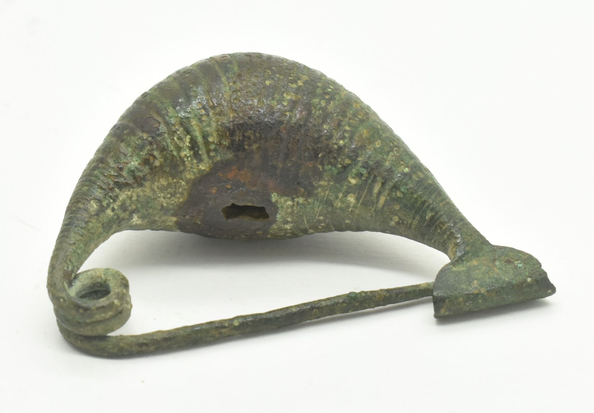 750-700 B.C ETRUSCAN GREEK BRONZE LEECH TYPE FIBULA BROOCH