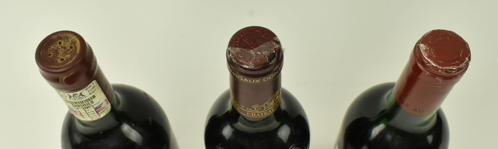 THREE VINTAGE FRENCH RED WINE BOTTLES - Image 2 of 9