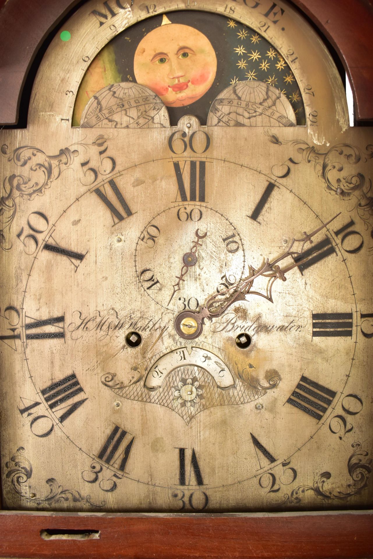18TH CENTURY WEST COUNTRY MOON PHASE LONGCASE CLOCK - Bild 2 aus 7